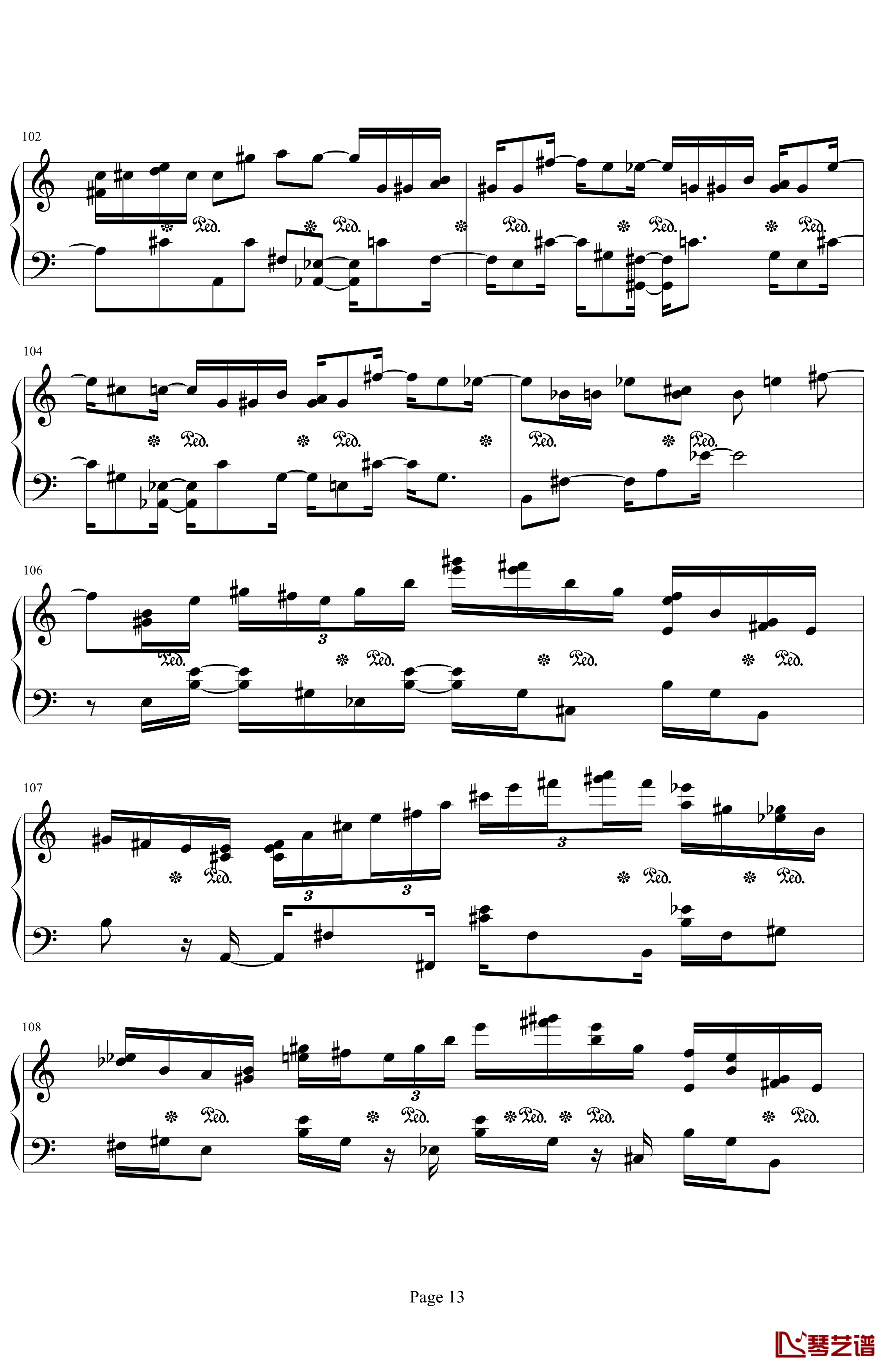 肖邦第二诙谐曲钢琴谱-肖邦-chopin13