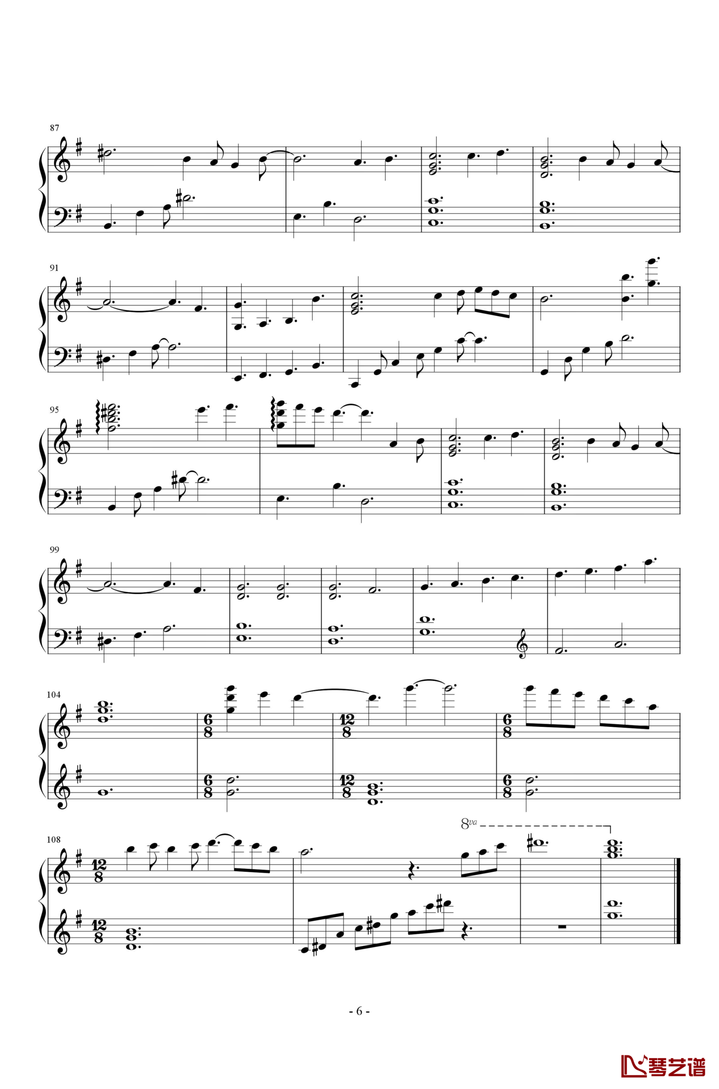 爱乐之城主题曲钢琴谱 爵士版6