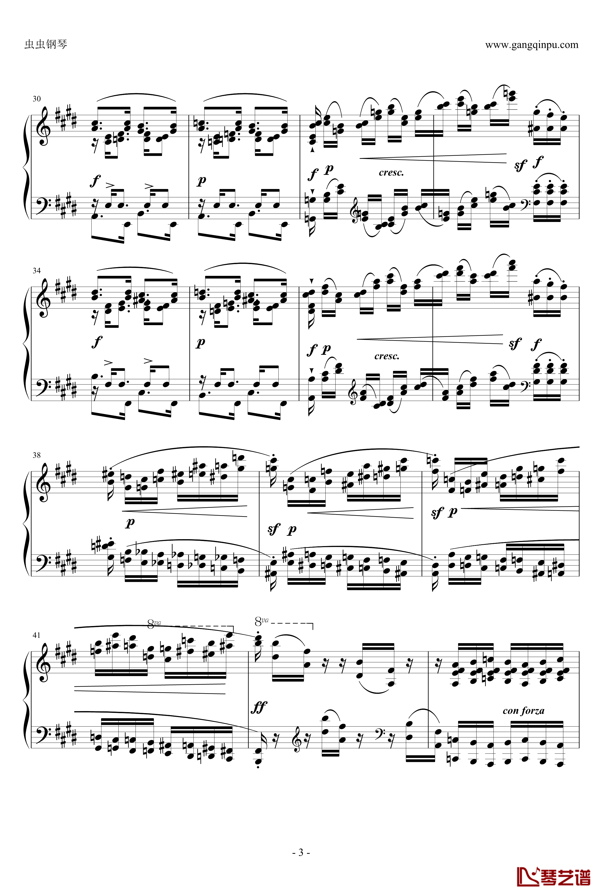 肖邦练习曲钢琴谱-Etude OP.10 NO.3-肖邦-chopin3