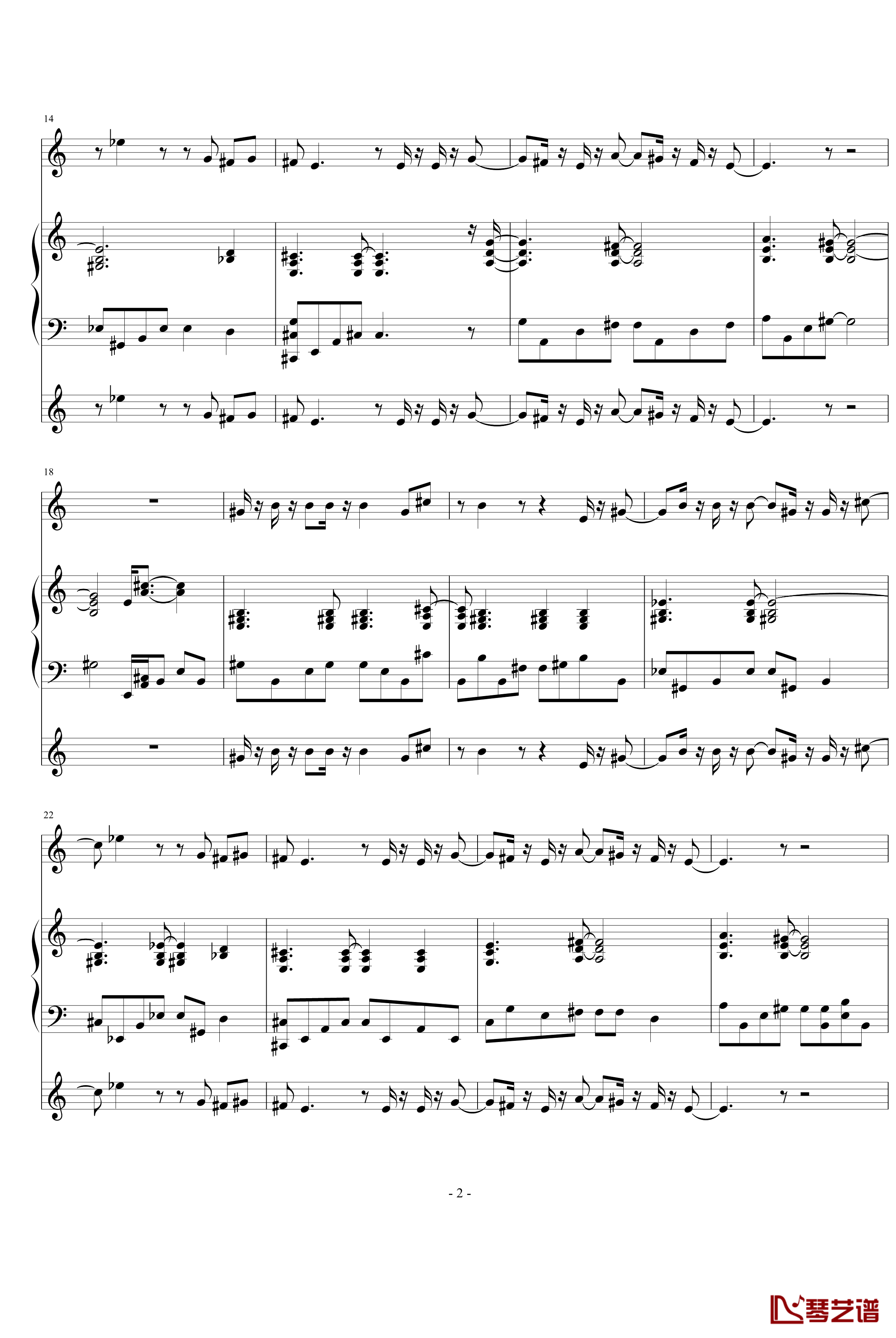 Butterfly钢琴谱-总谱-数码宝贝2
