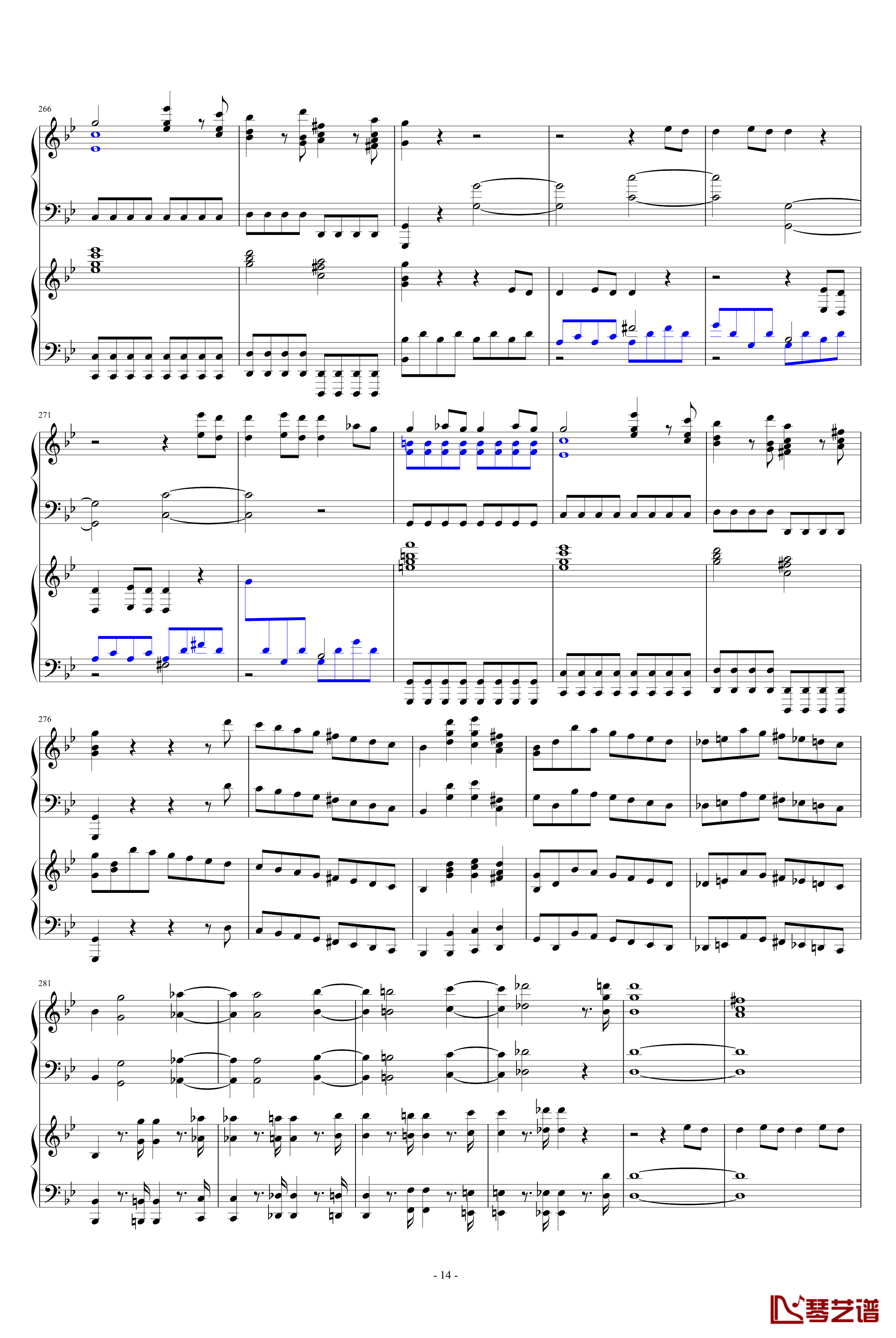 第四十号交响曲第一乐章钢琴谱-双钢琴-莫扎特14