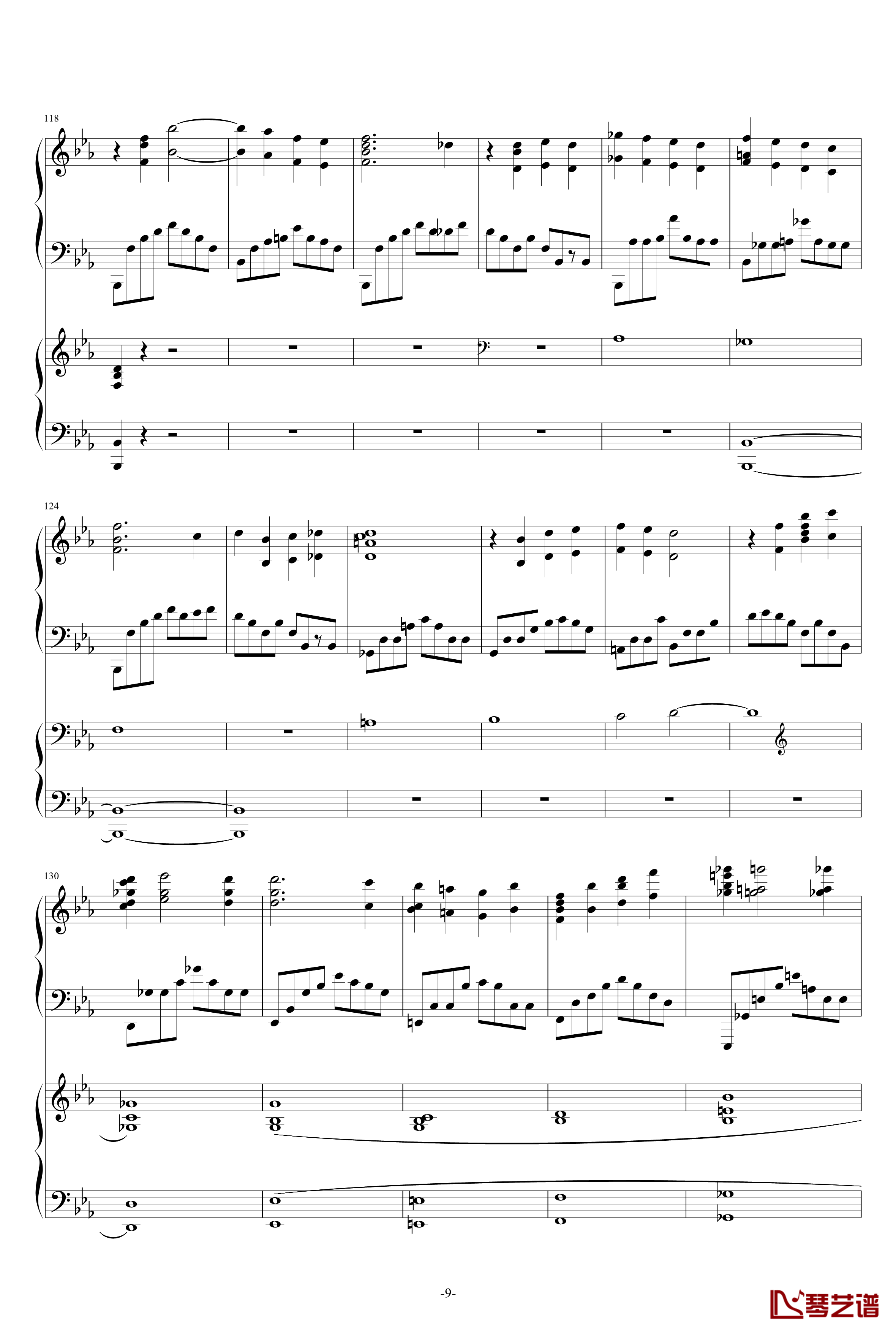 c小调第二钢琴协奏曲第三乐章钢琴谱-拉赫马尼若夫9