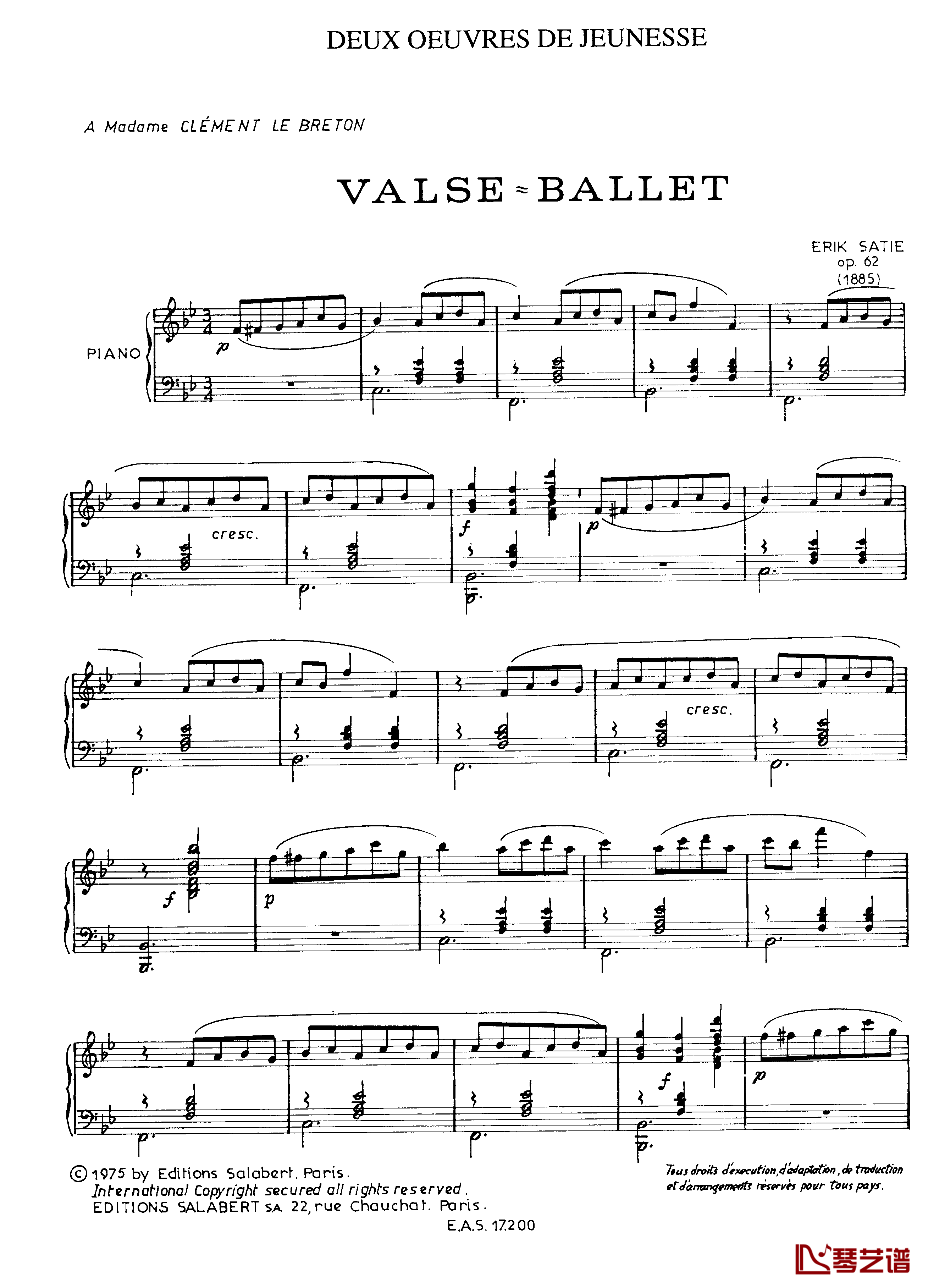 Valse-Ballet钢琴谱-沙拉萨蒂-芭蕾圆舞曲-萨蒂1