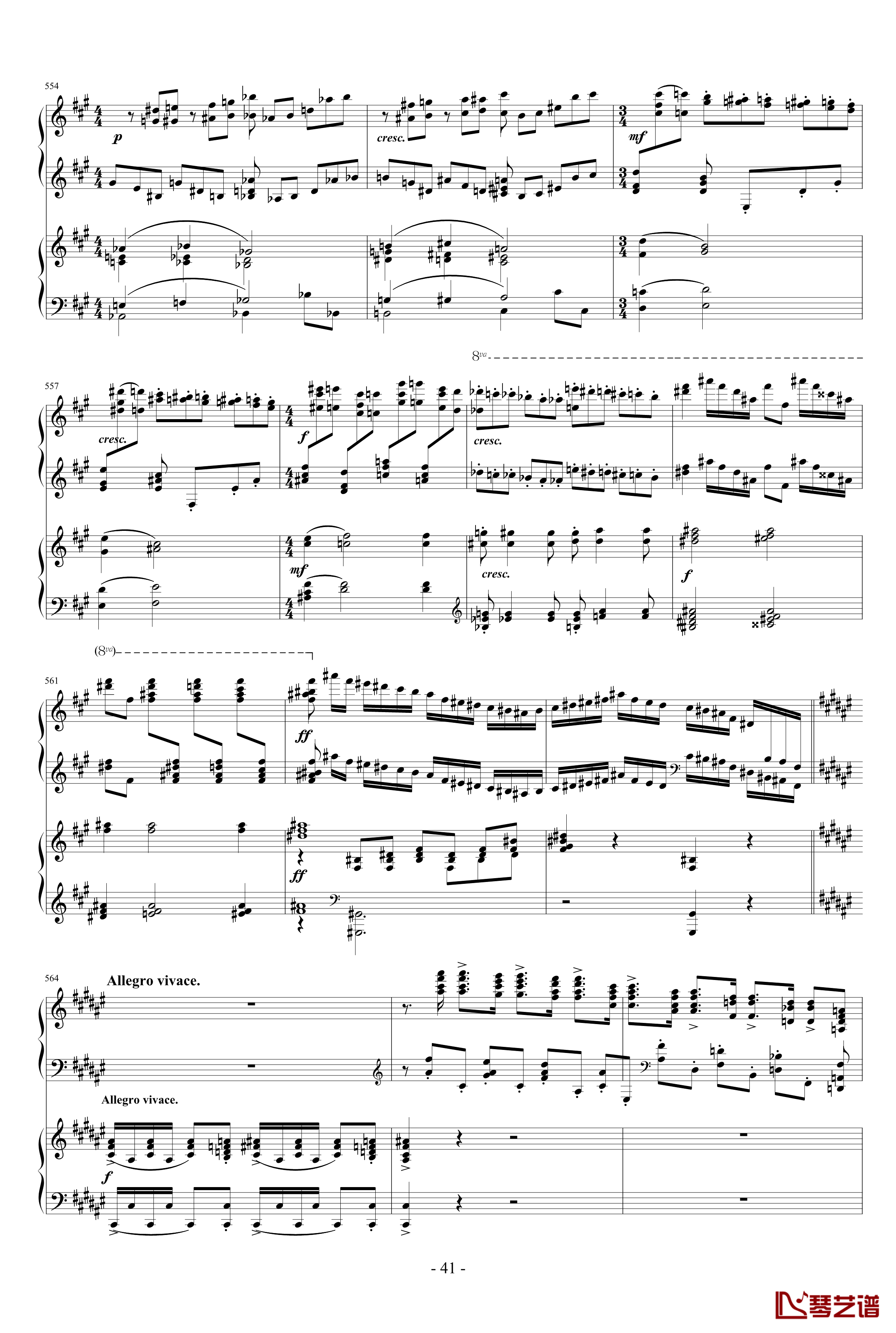 拉赫玛尼诺夫第一钢琴协奏曲 Op.1钢琴谱-拉赫马尼若夫41