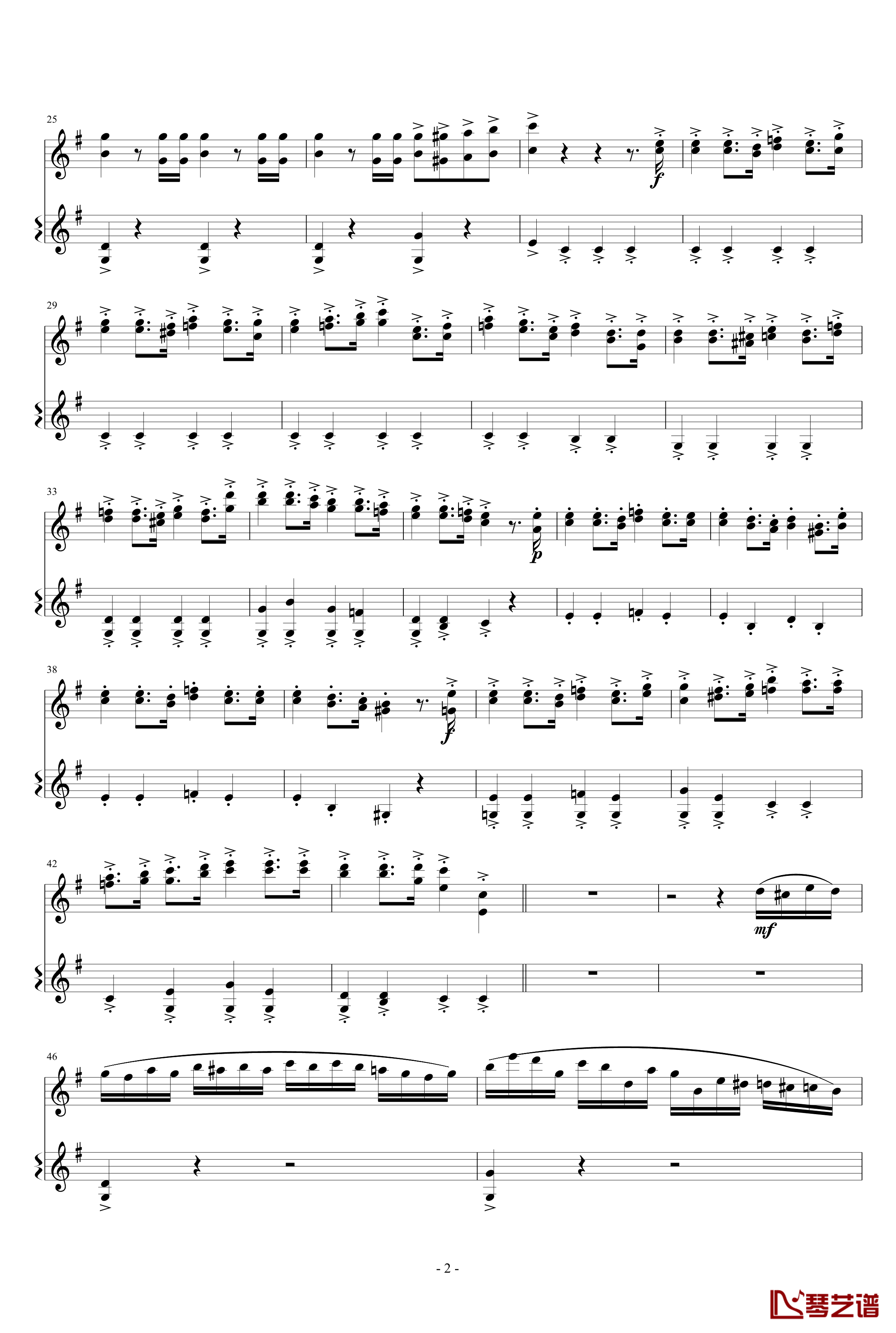 意大利国歌变奏曲钢琴谱-只修改了一个音-DXF2