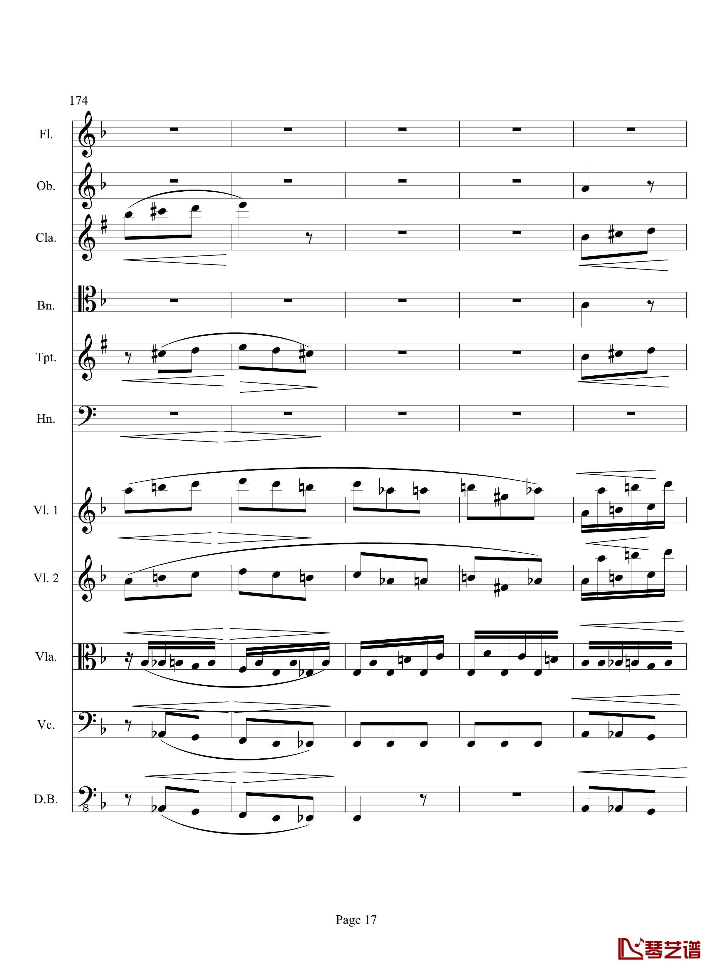 奏鸣曲之交响钢琴谱-第17首-Ⅲ-贝多芬-beethoven17