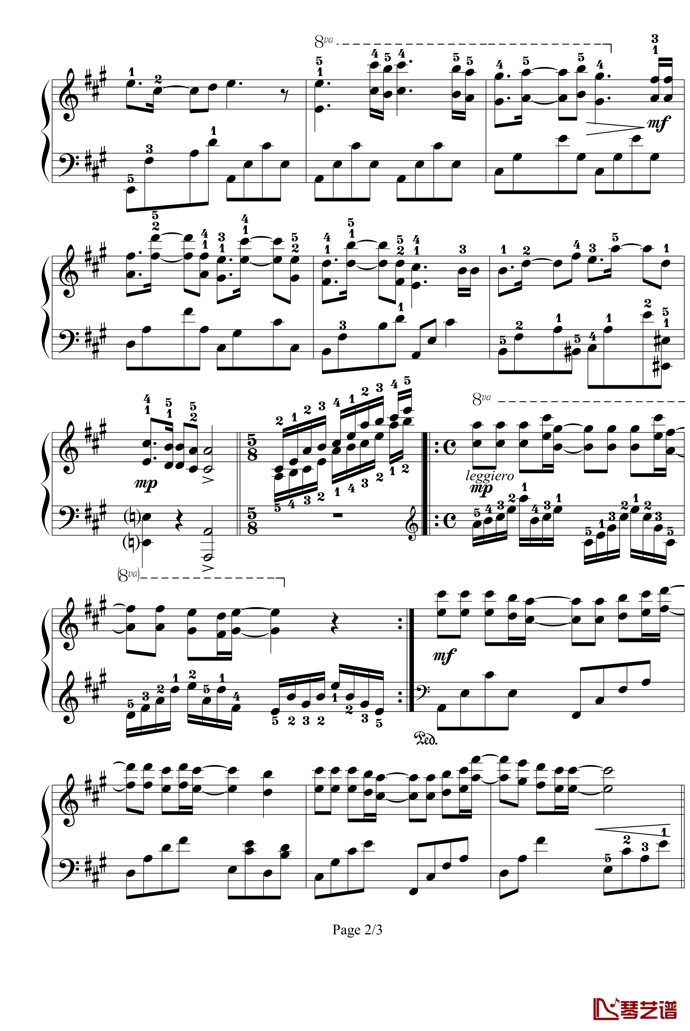星星小夜曲钢琴谱-带指法-已删除-塞内维尔2