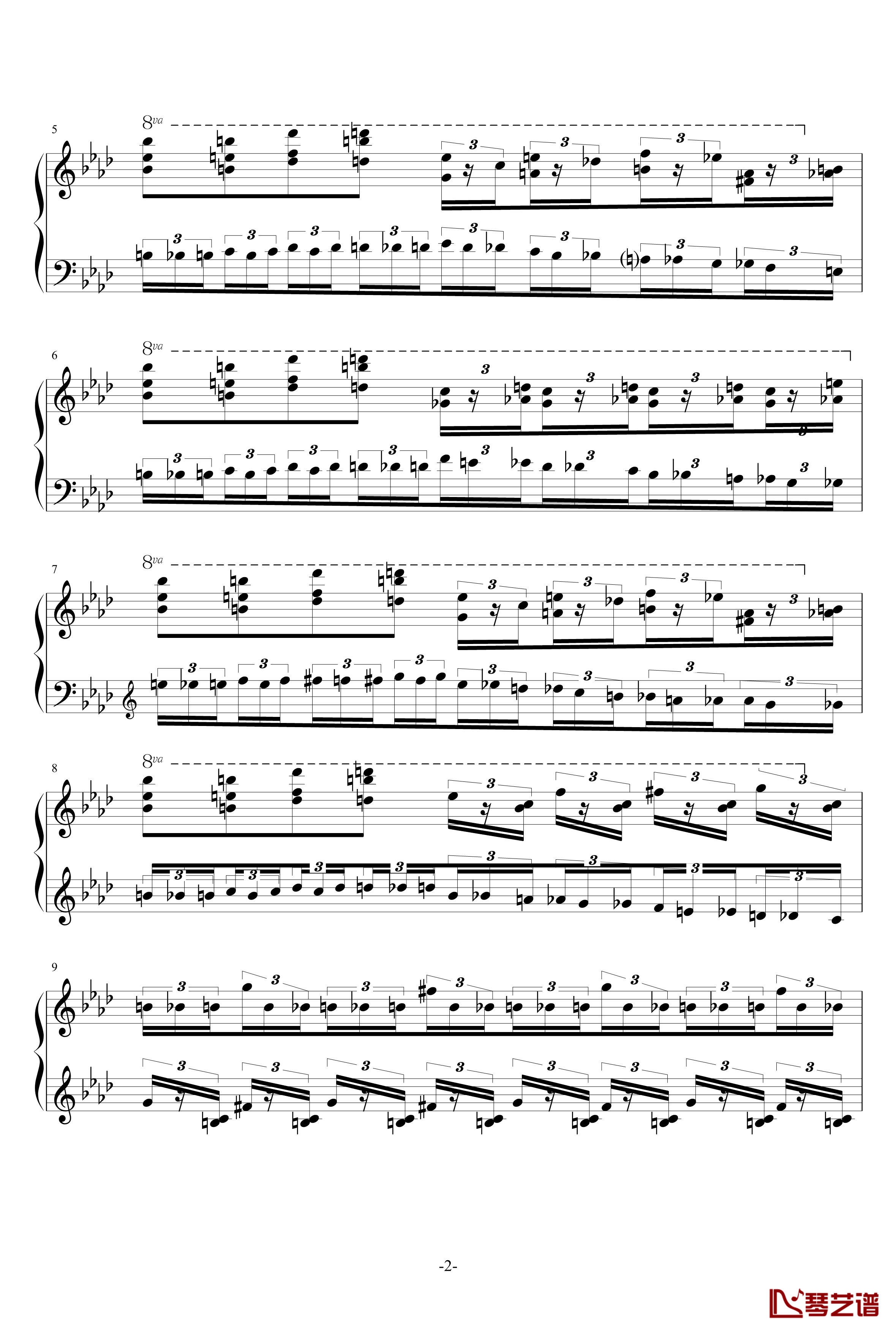 半音阶神经病练习曲钢琴谱-FangDong2