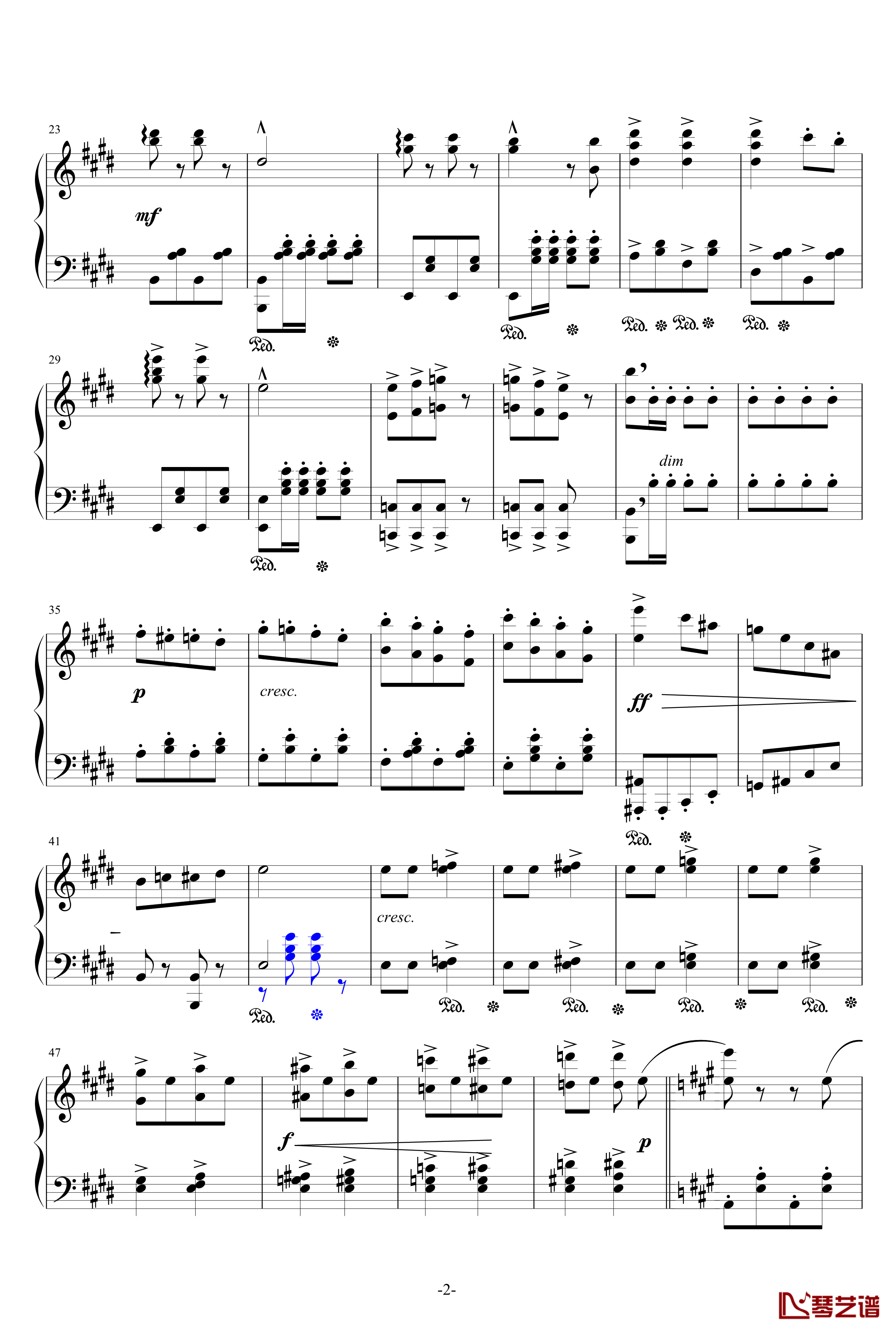 闲聊波尔卡钢琴谱-独奏版-约翰·施特劳斯2