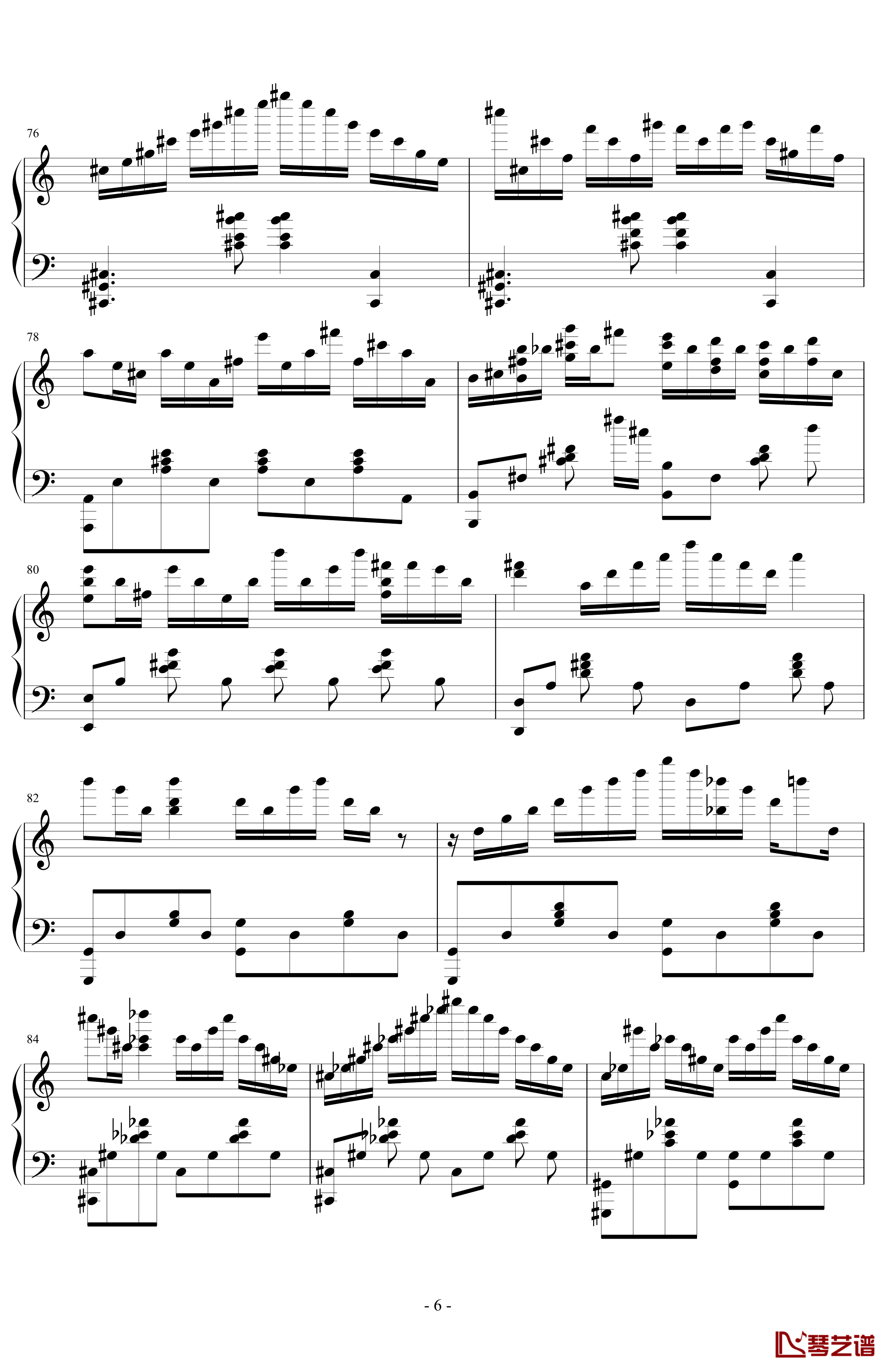 悲怆第三乐章钢琴谱-贝多芬6