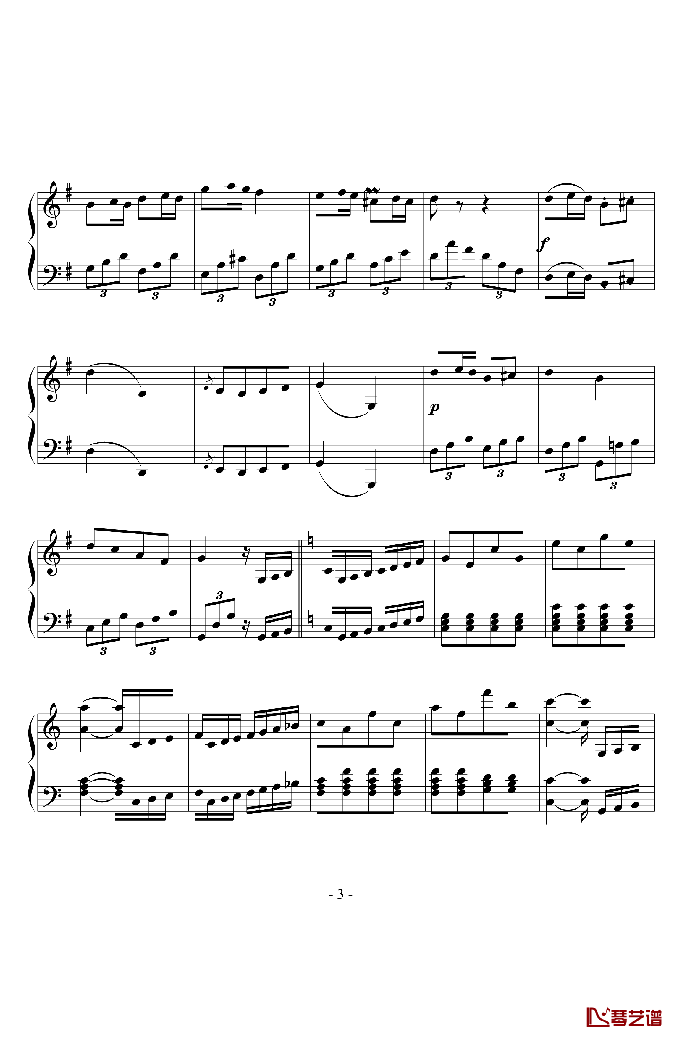 贝多芬第二十五钢琴奏鸣曲钢琴谱-贝多芬-beethoven3