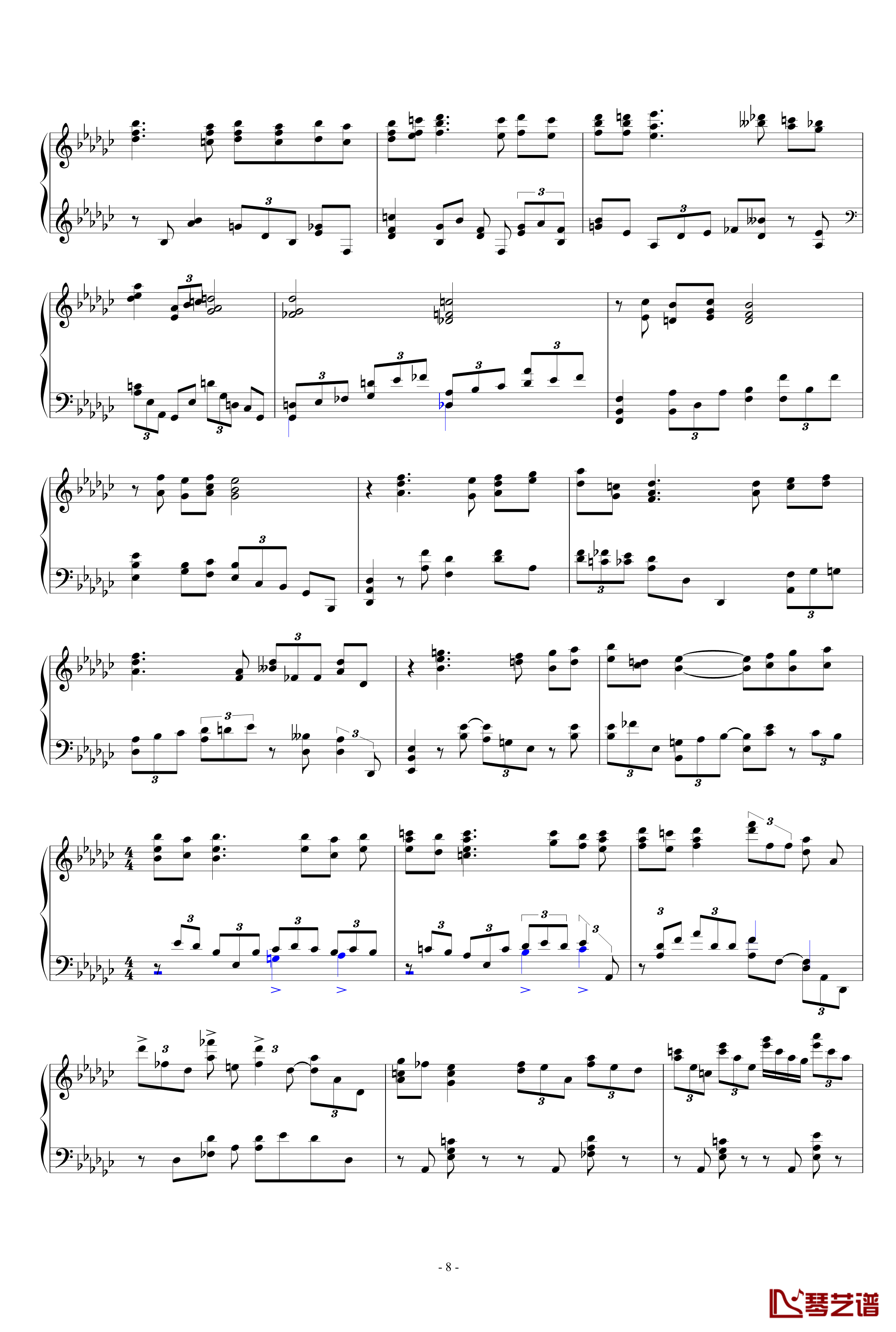 指头钢琴协奏曲第三乐章钢琴谱-钢琴分谱-yangzhen0818