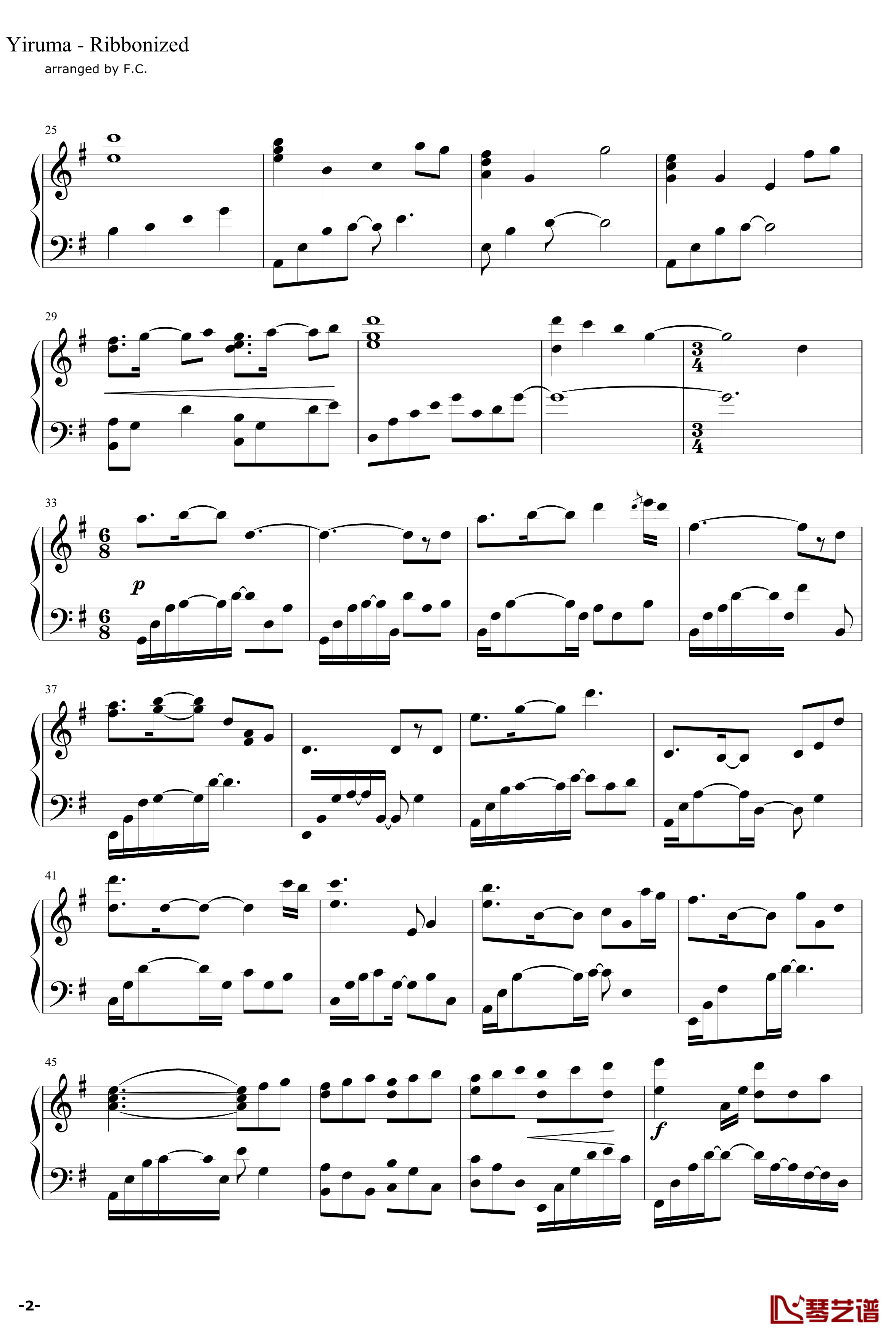 Ribboinzed钢琴谱-Yiruma2