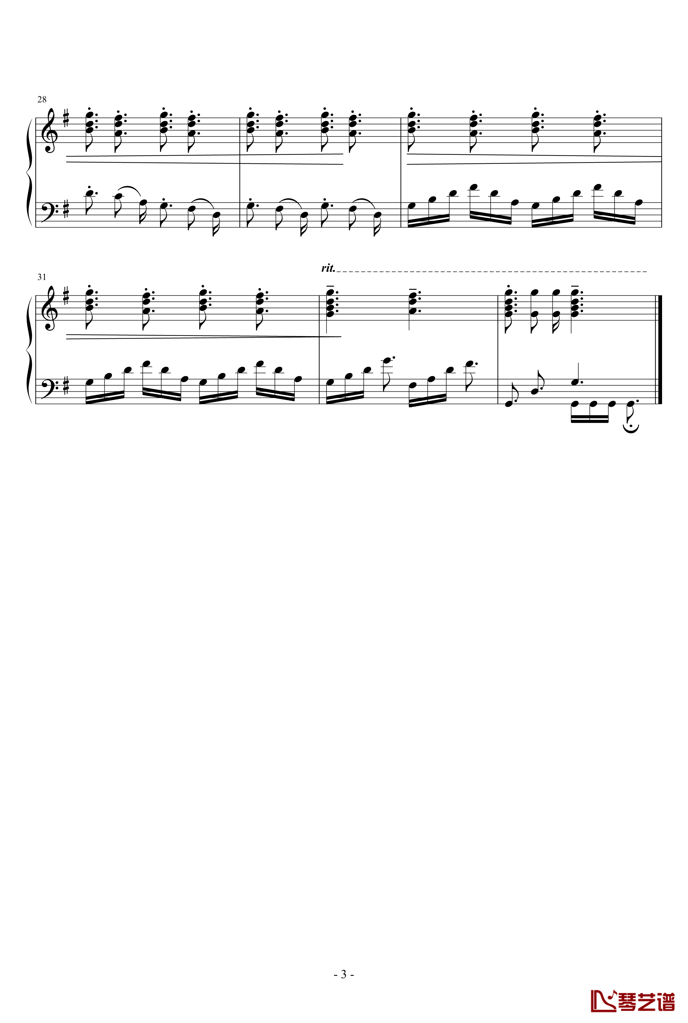 G大调练习曲No.1钢琴谱-天籁传声3