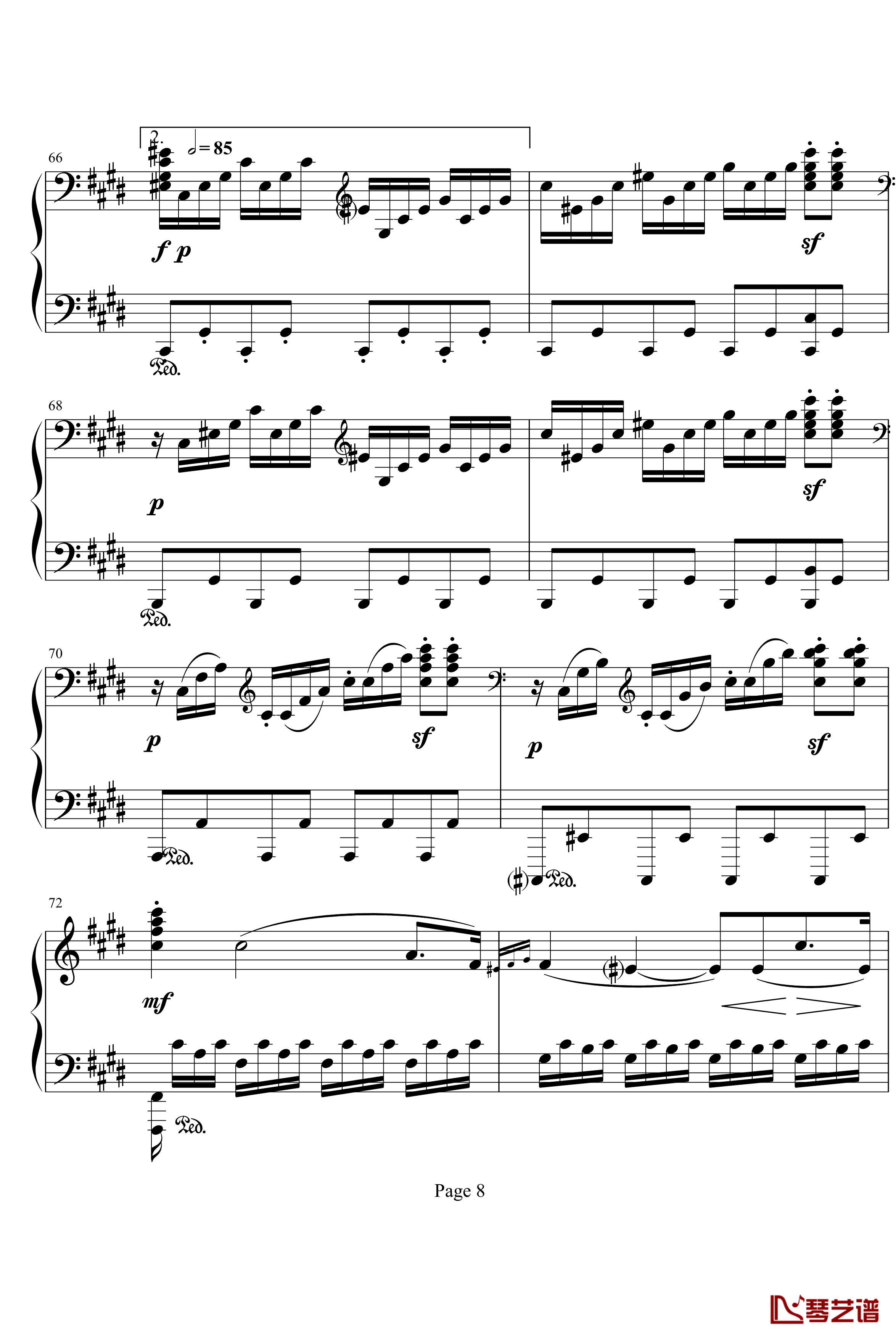 月光第三乐章钢琴谱-贝多芬8