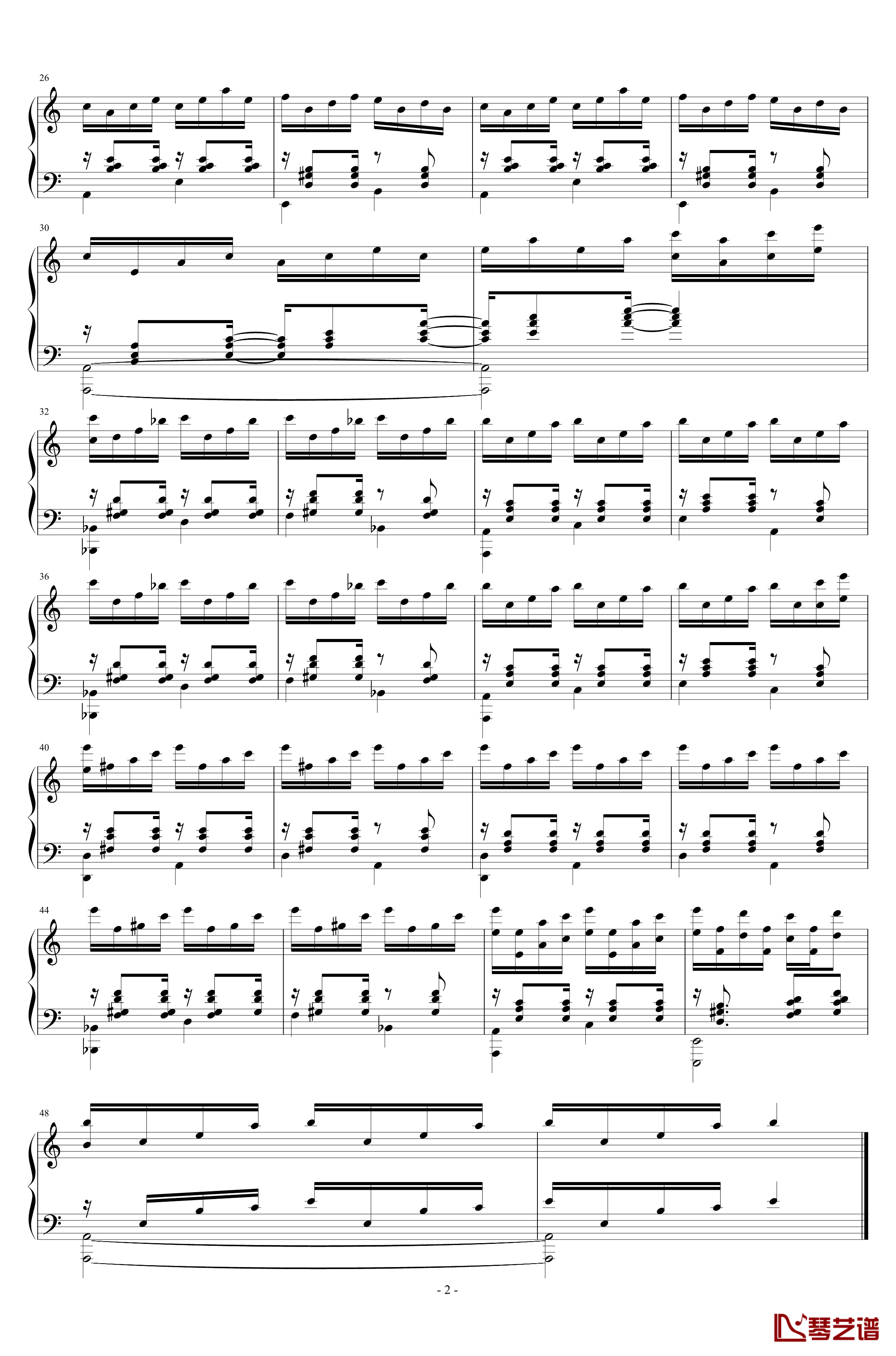 Crepuscolo Sul Mare钢琴谱-十二罗汉-海上暮光-吉他改编2