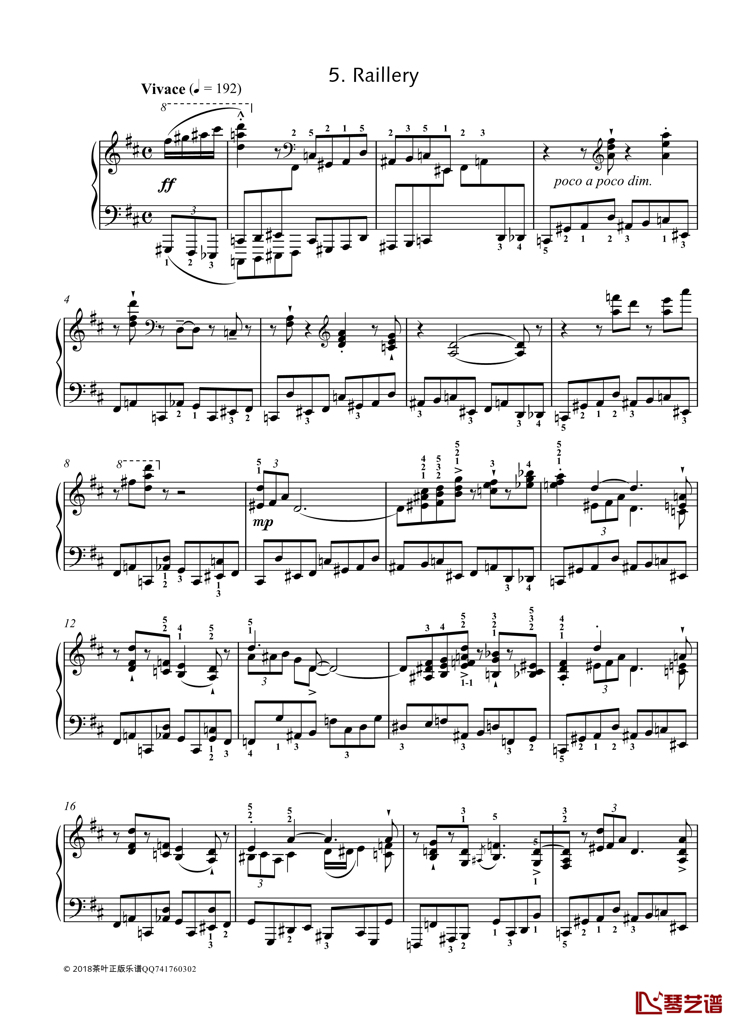 Eight Concert ?tudes Op 40 - No. 5. Shuitka钢琴谱- 八首音乐会练习曲 -爵士-尼古拉·凯帕斯汀-Nikolai Kapustin-带指法1