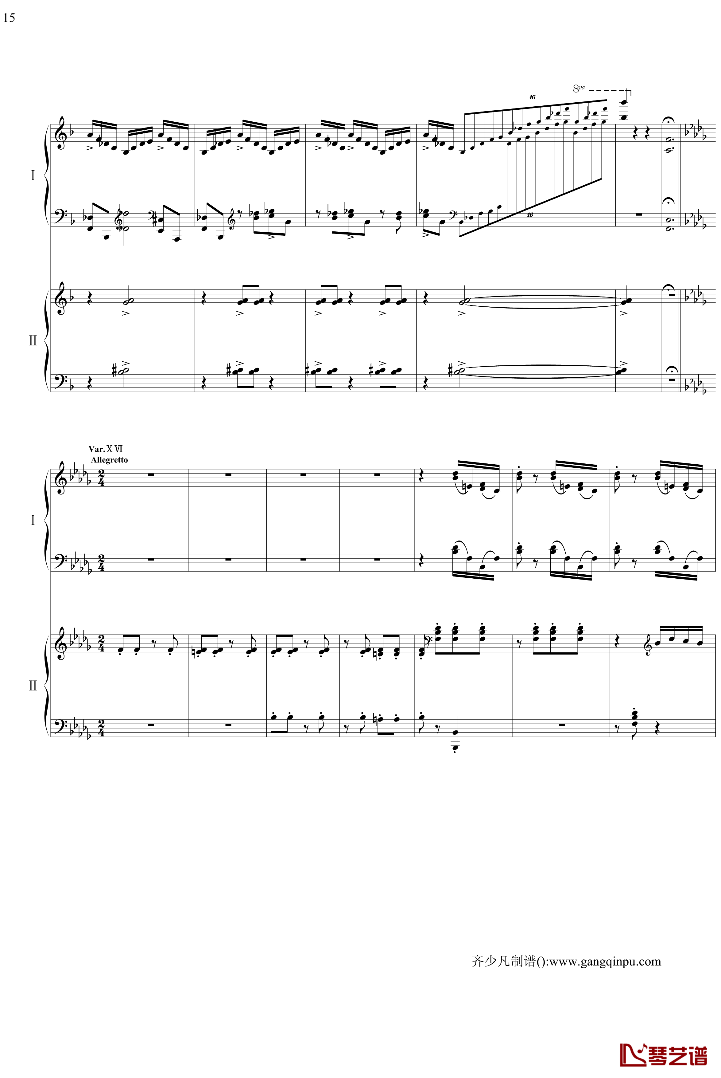 帕格尼尼主题狂想曲钢琴谱-11~18变奏-拉赫马尼若夫15
