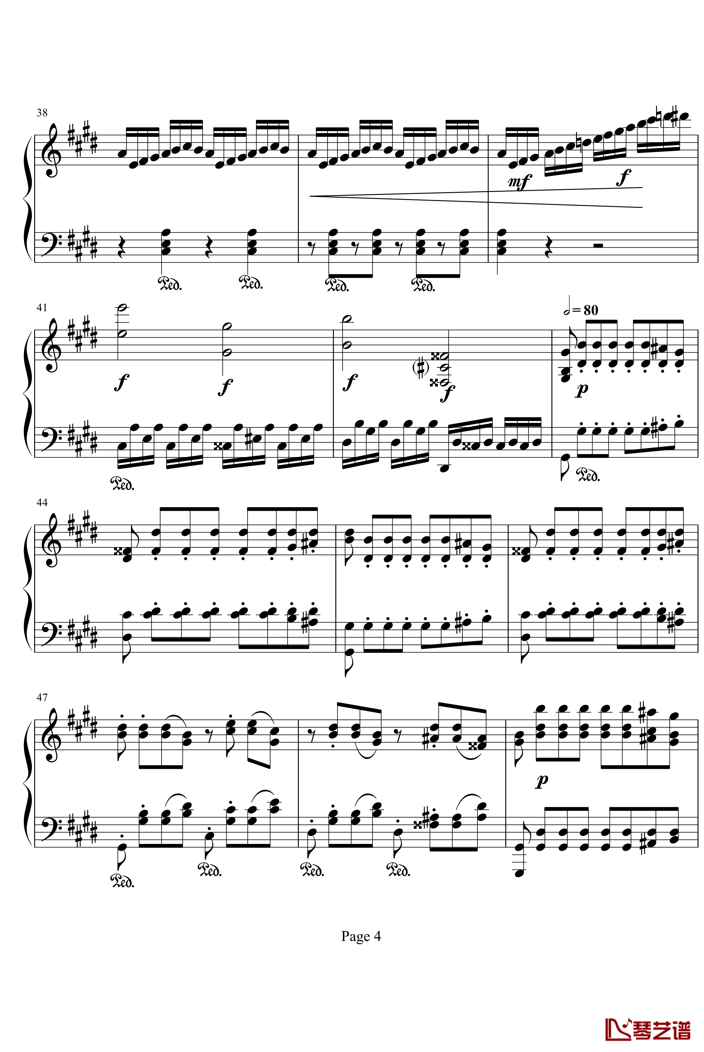 月光奏明曲钢琴谱-作品27之2-贝多芬-beethoven4