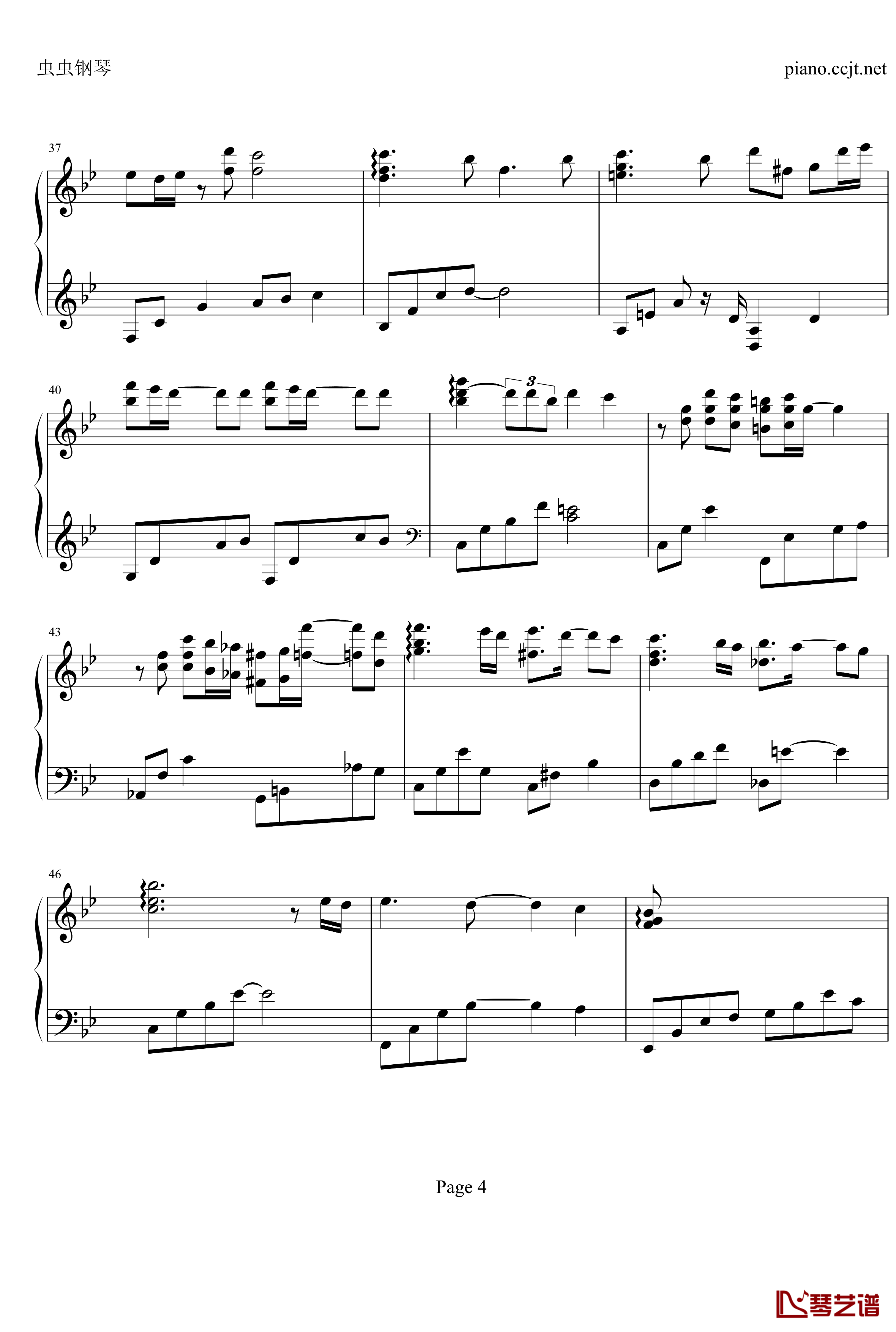 第一次钢琴谱-冬日恋歌插曲4