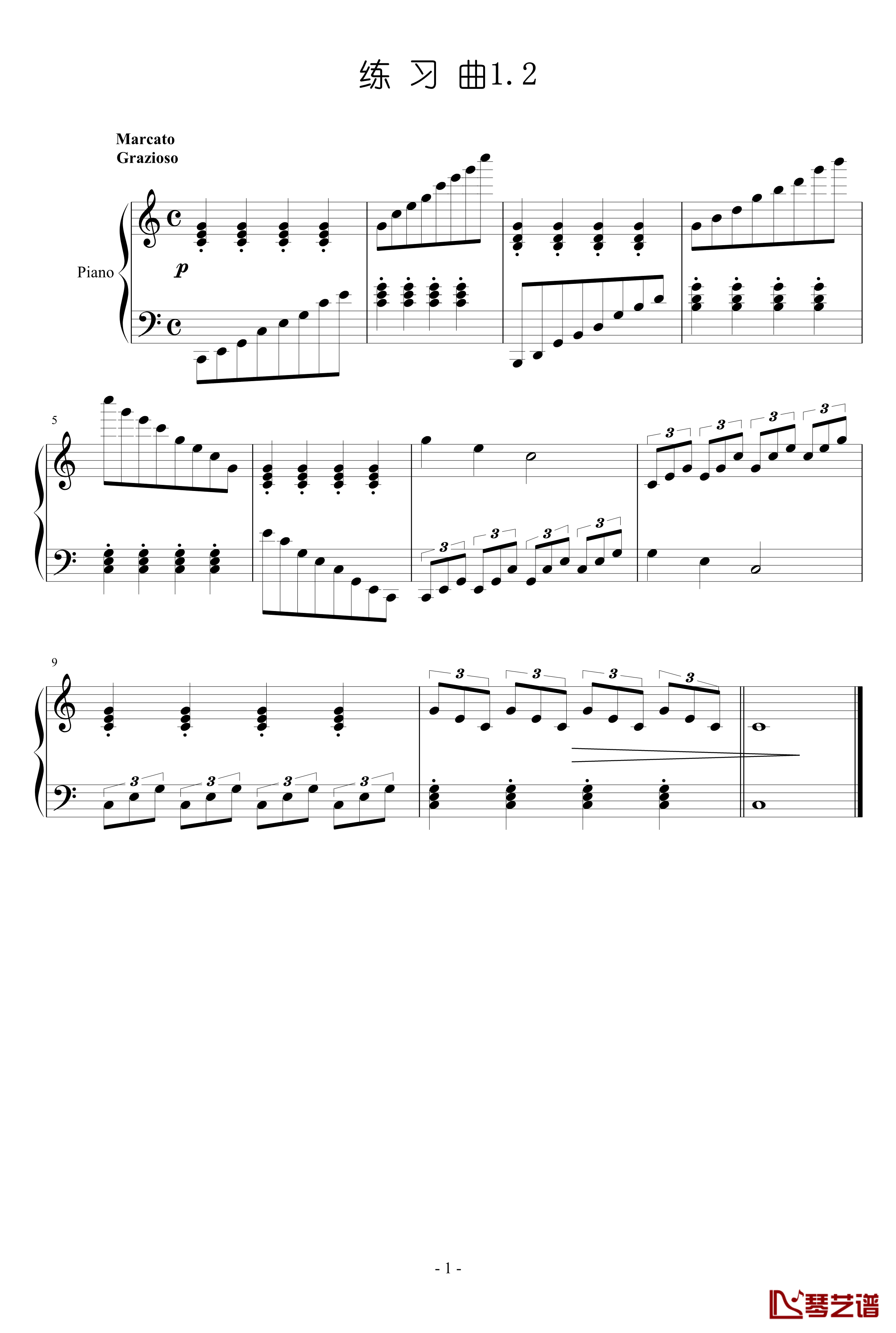 练习曲钢琴谱-gzf1351