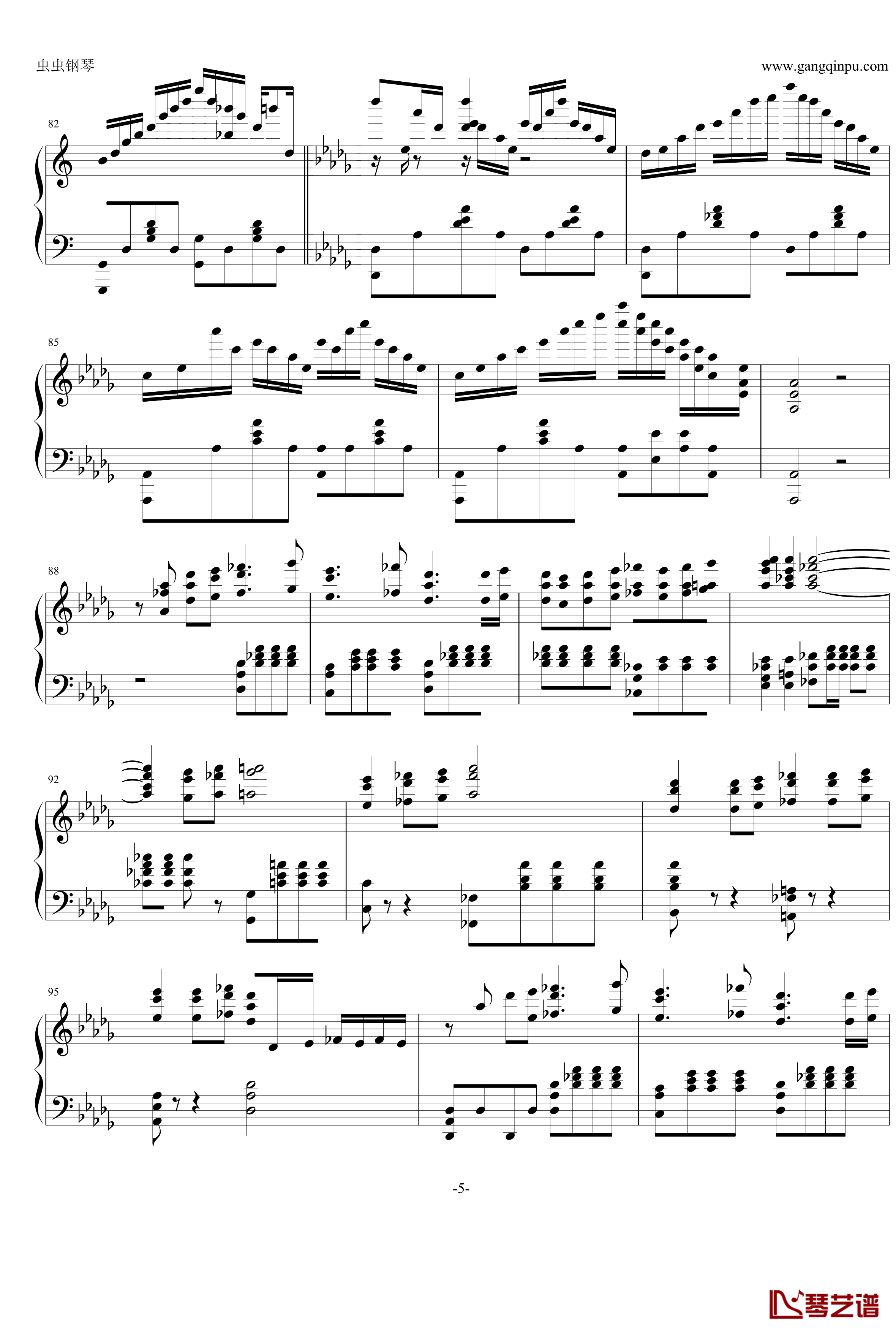 悲怆V3钢琴谱-贝多芬5