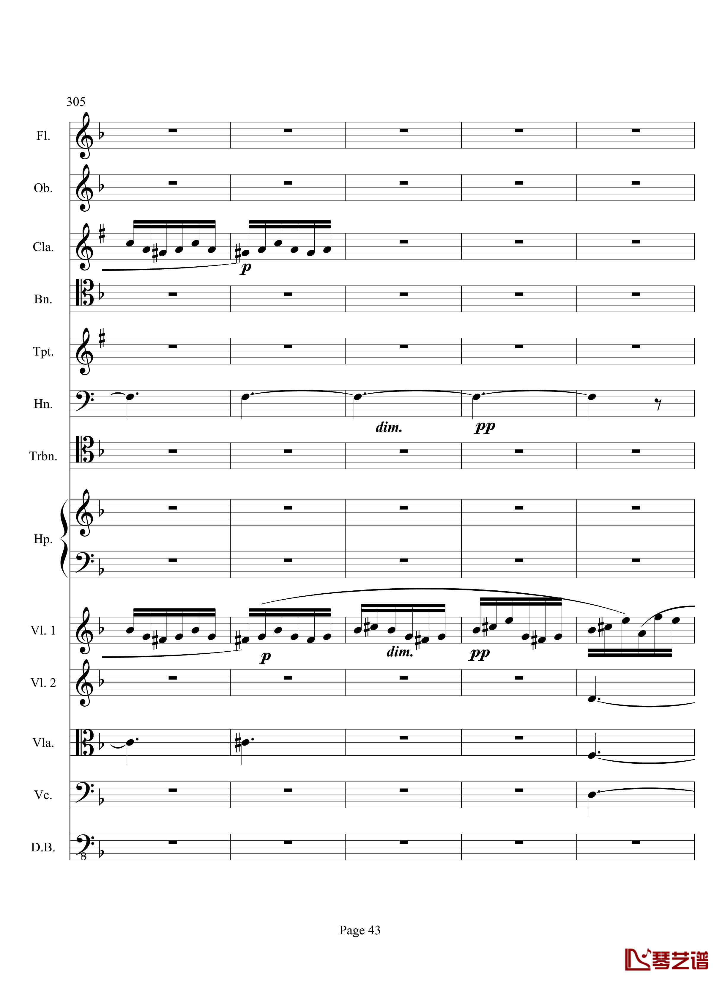 奏鸣曲之交响钢琴谱-第17首-Ⅲ-贝多芬-beethoven43