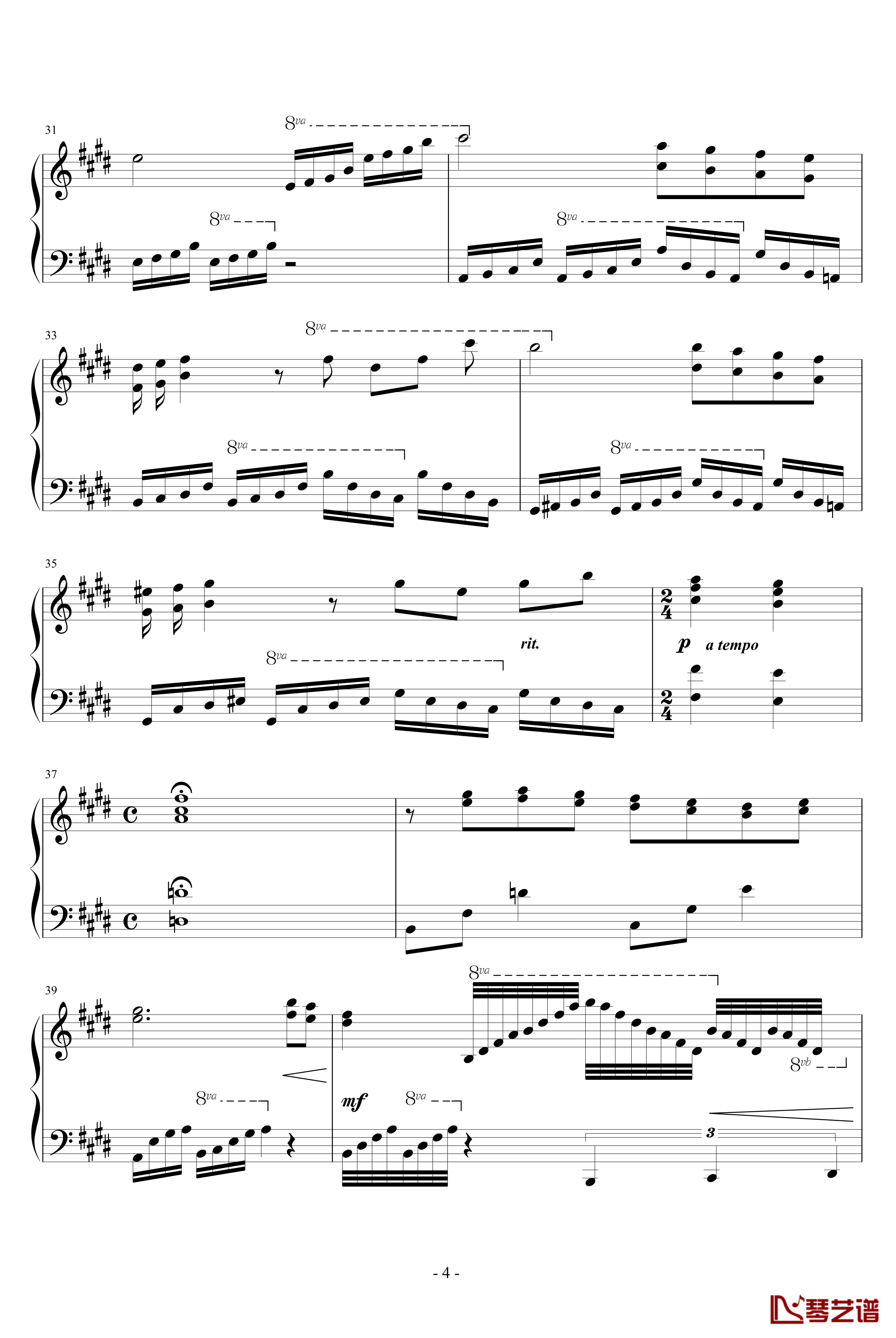 melodies of life钢琴谱-最终幻想4