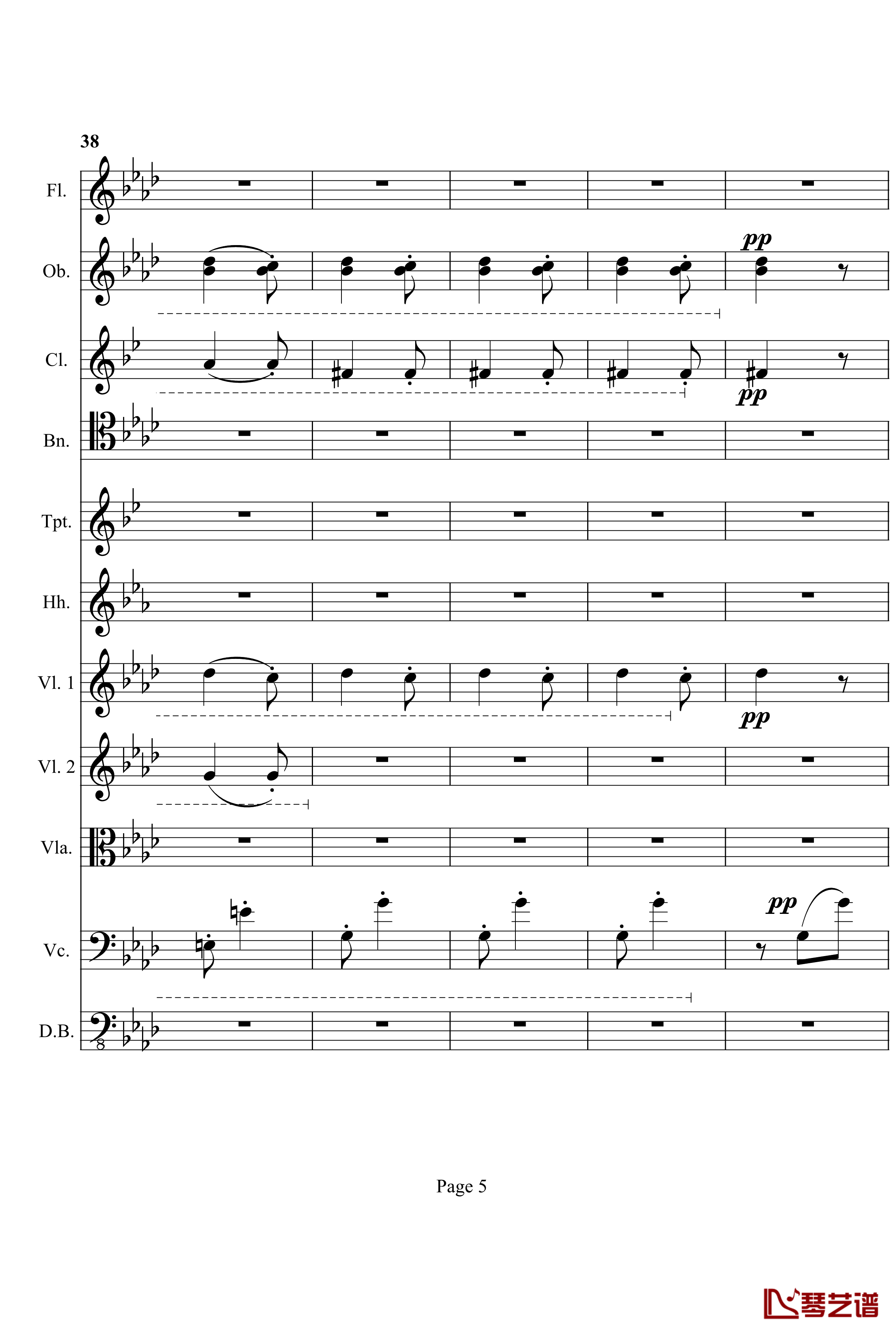 奏鸣曲之交响钢琴谱-第12首-Ⅱ-贝多芬-beethoven5