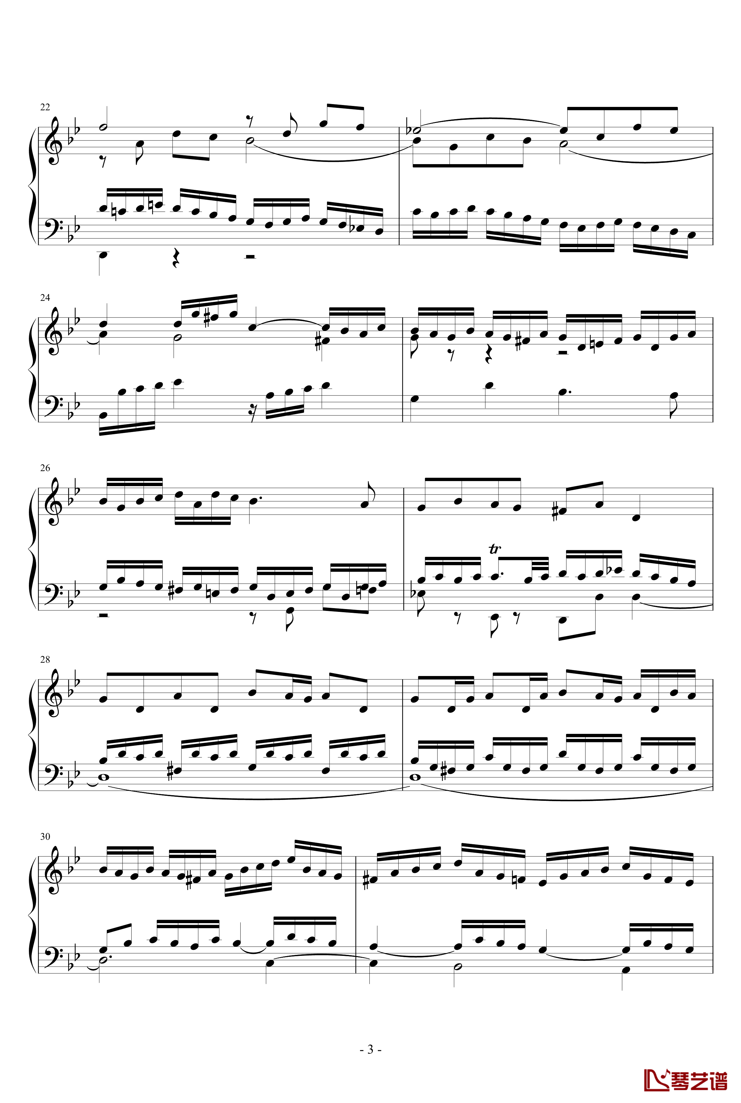 G小调赋格钢琴谱-J.S.巴赫3