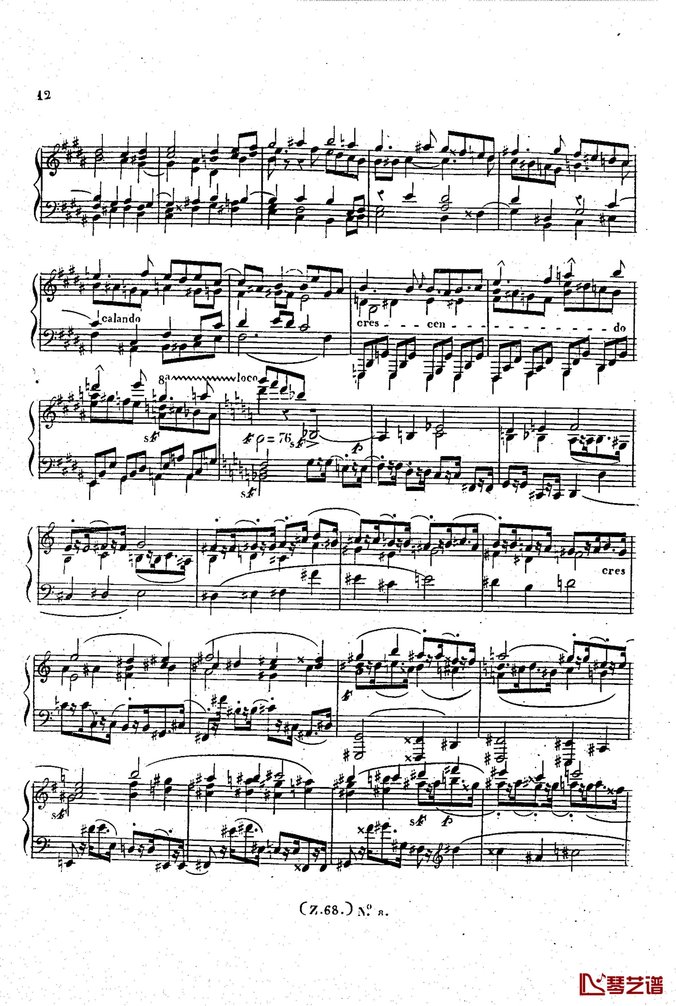  d小调第六钢琴奏鸣曲 Op.124钢琴谱-车尔尼-Czerny13