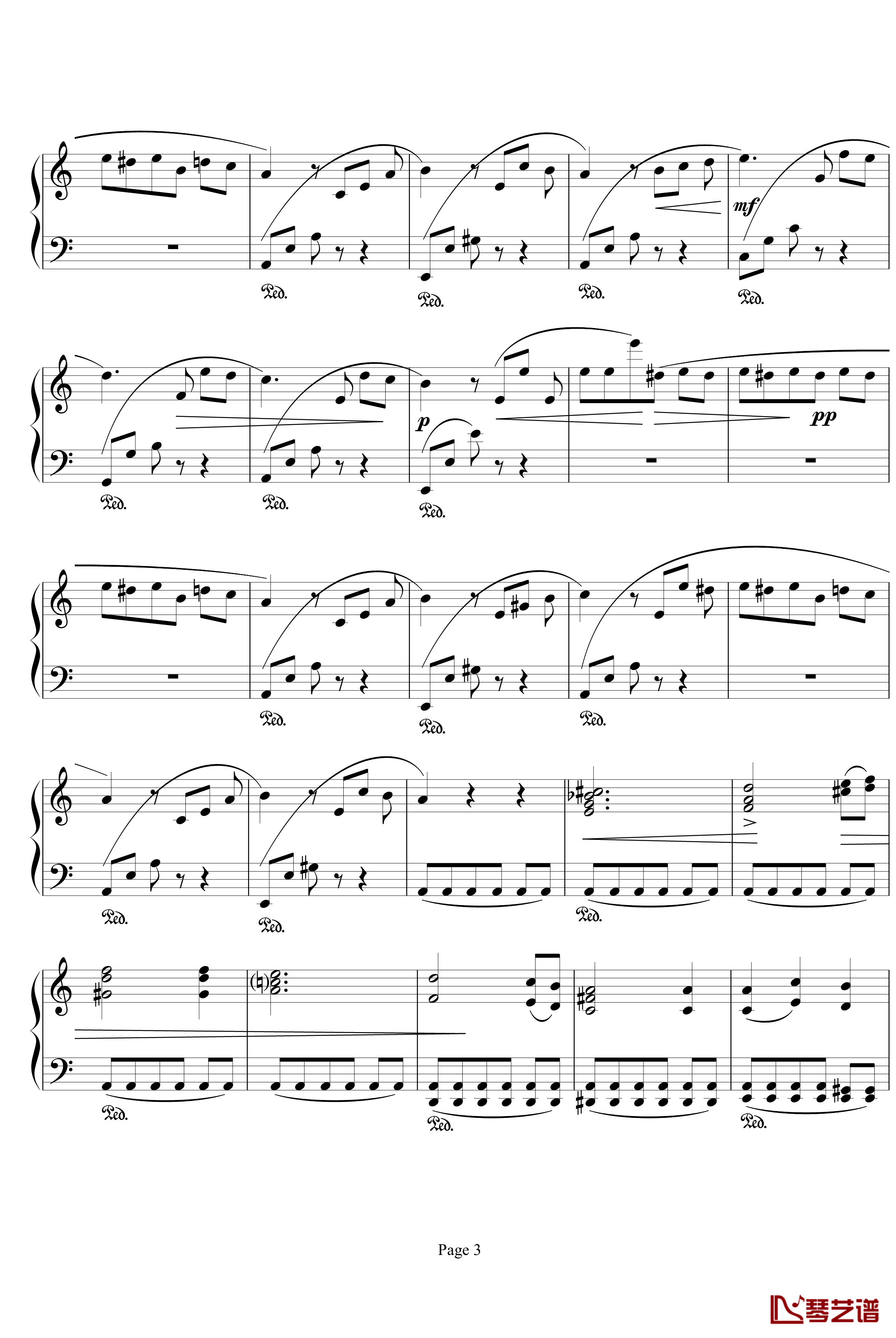 Fur Elise钢琴谱-agnesng版-贝多芬-beethoven3