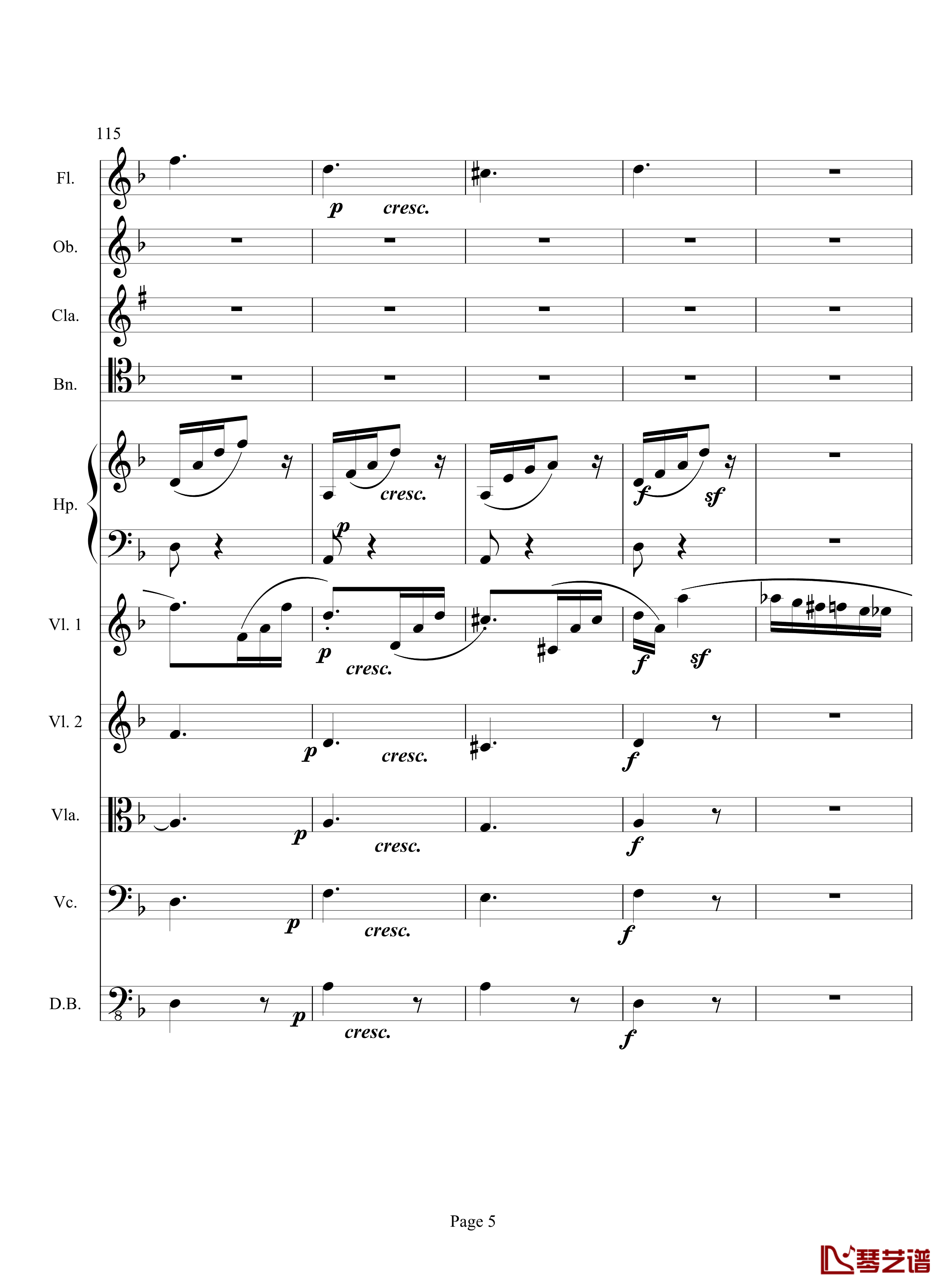奏鸣曲之交响钢琴谱-第17首-Ⅲ-贝多芬-beethoven5