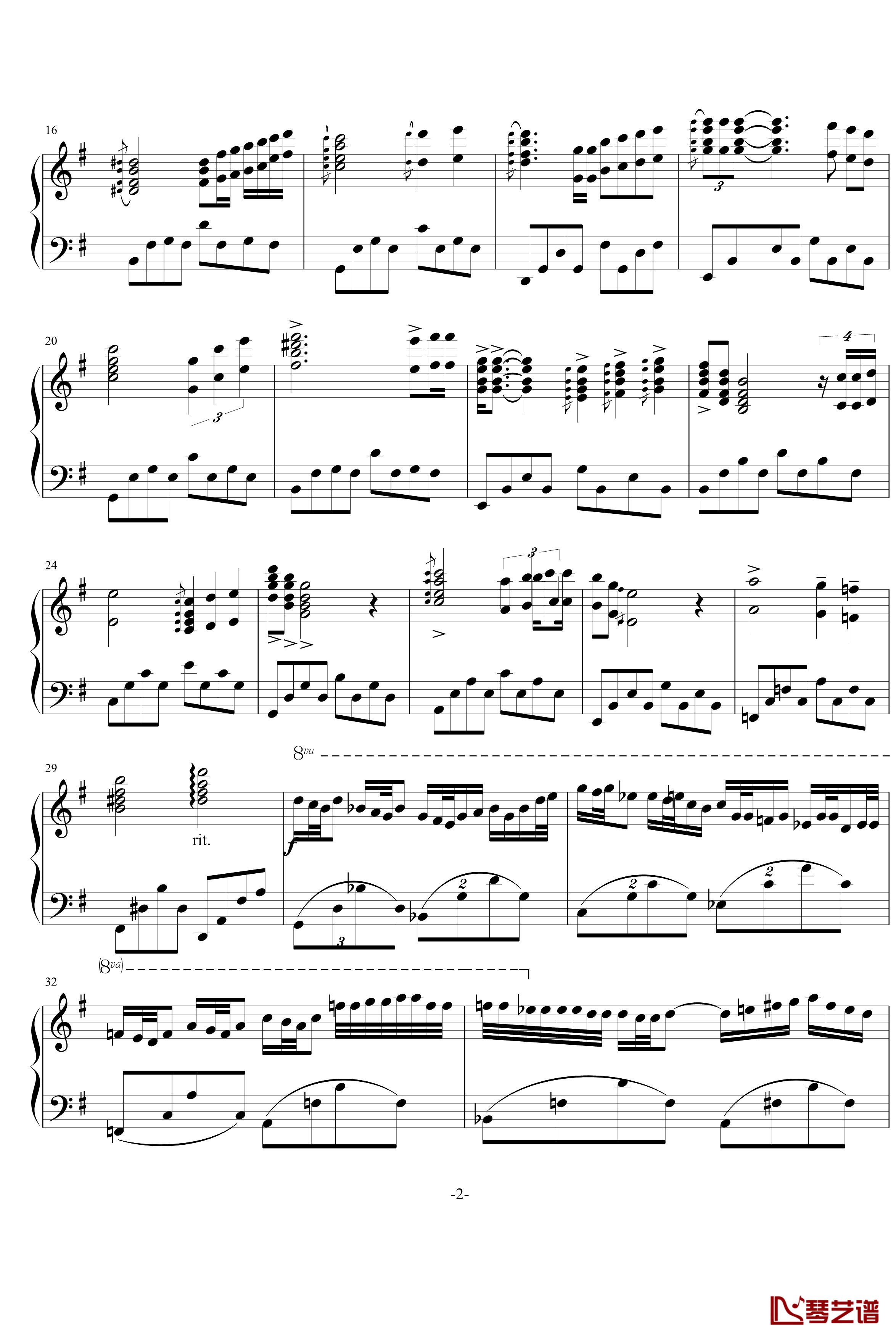 星空钢琴谱-Swenl特别版-克莱德曼2