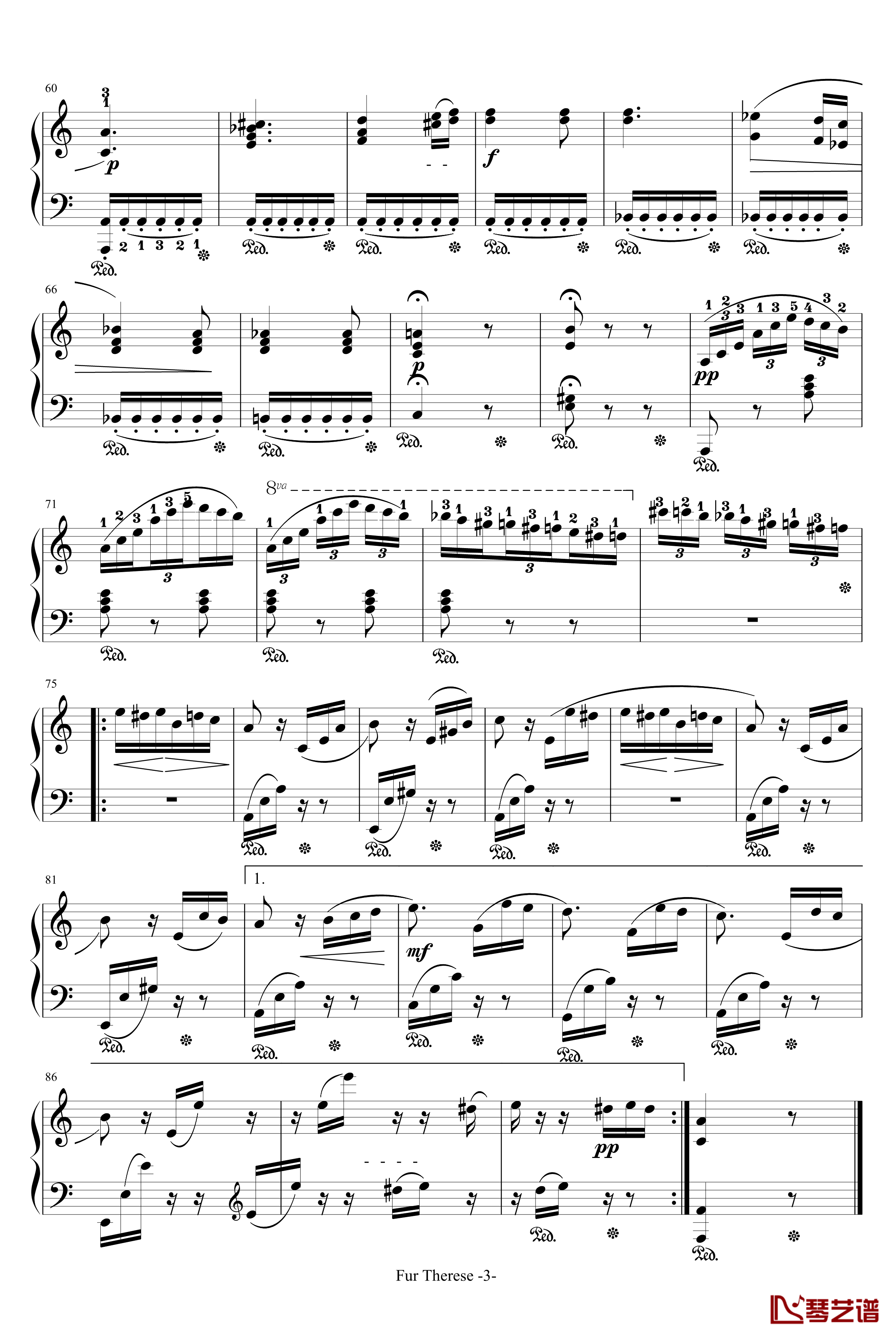 献给爱丽丝钢琴谱-带指法-贝多芬-beethoven3