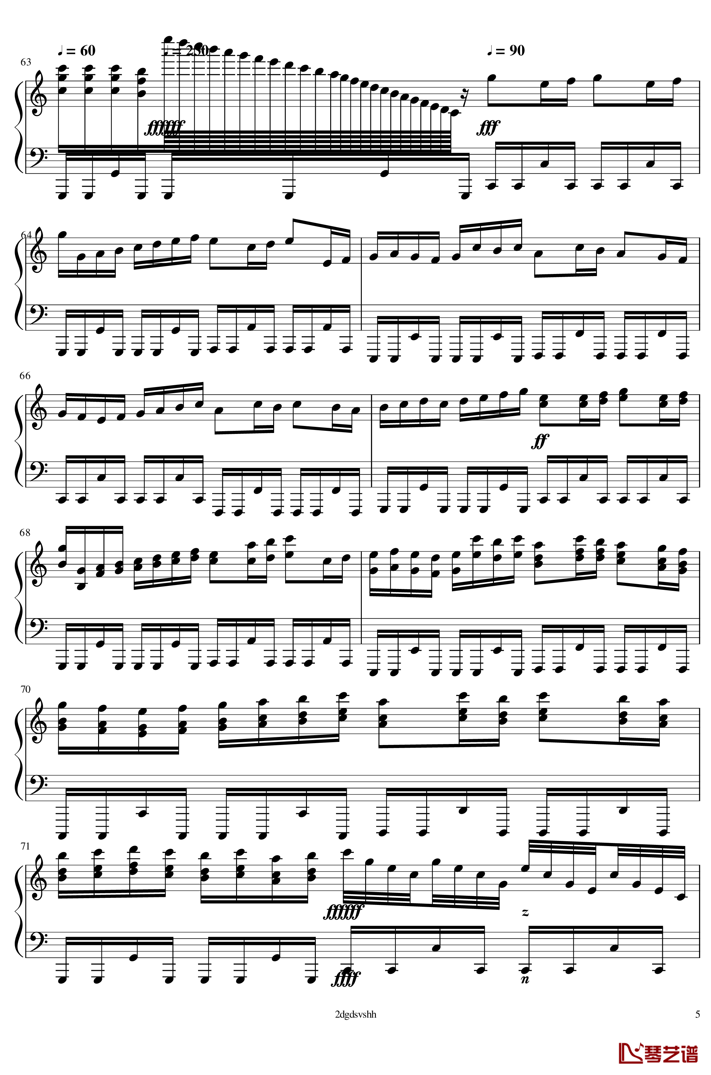 卡农摇滚版钢琴谱-钢琴-帕赫贝尔-Pachelbel5