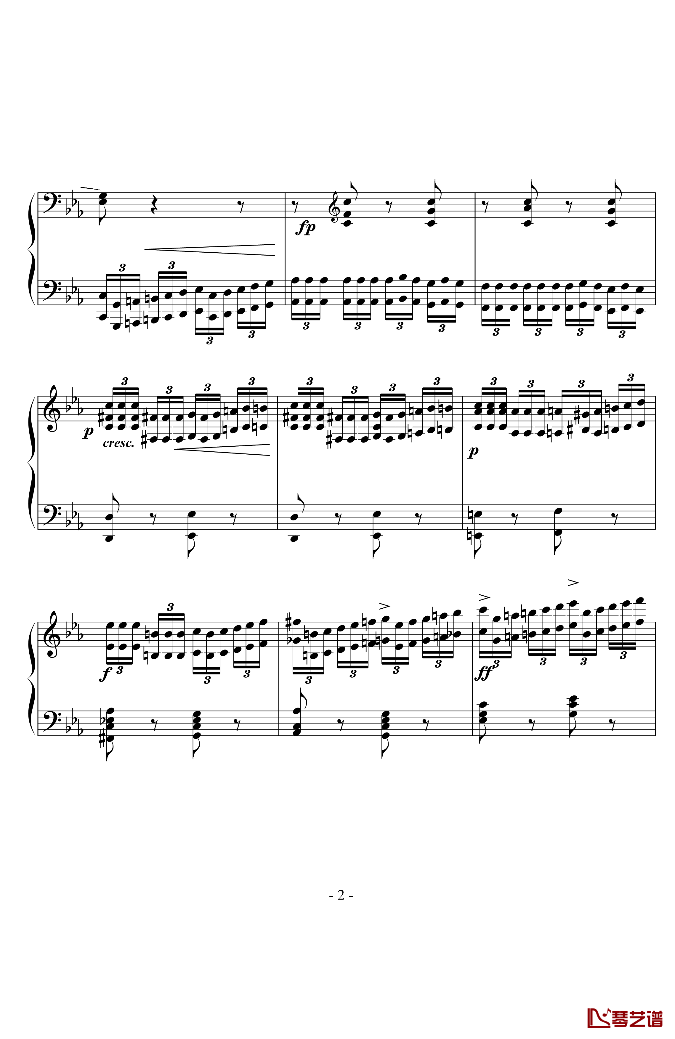 八度练习曲钢琴谱-十级类技巧性练习曲-卡本良斯基2