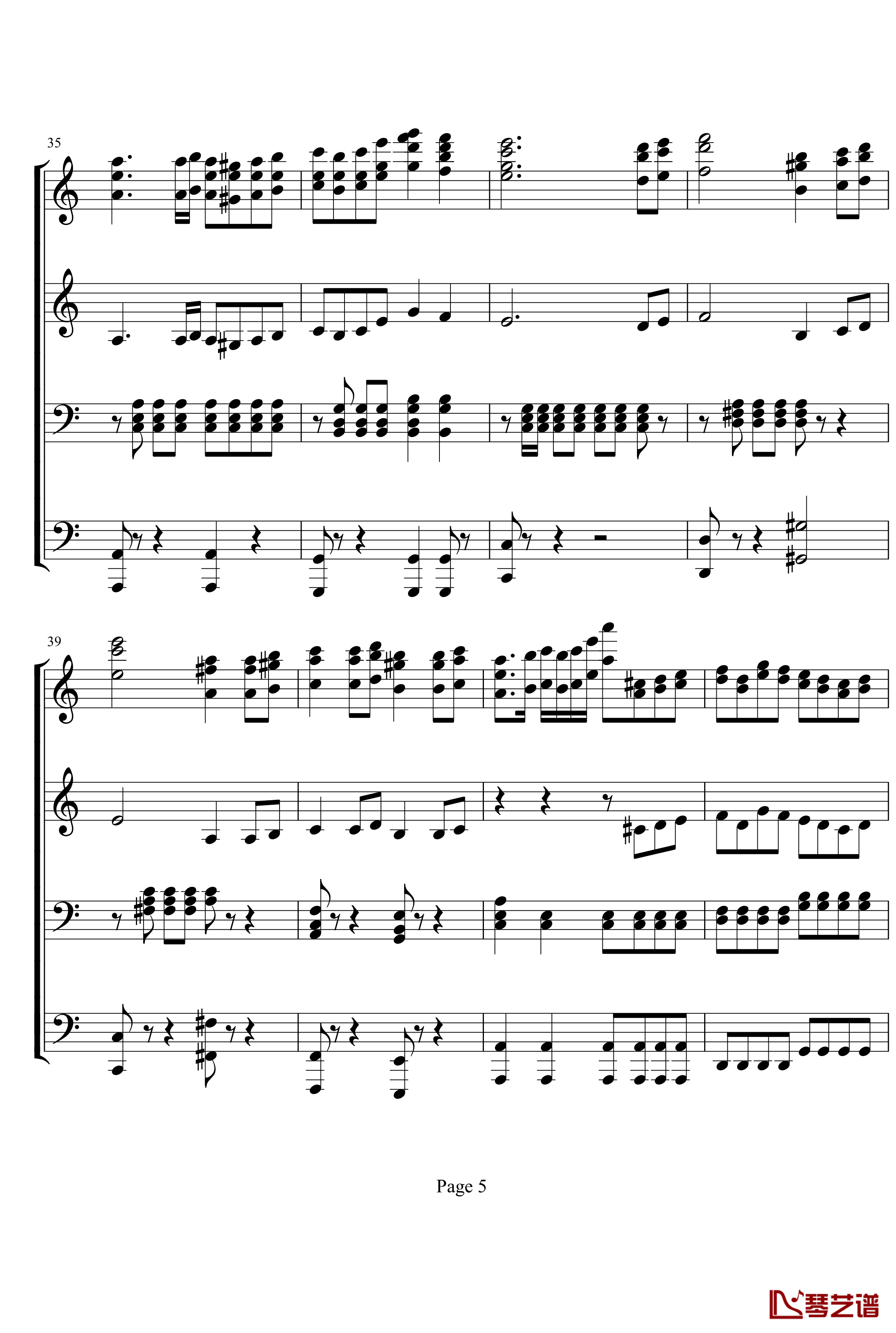 V3钢琴谱-贝多芬-beethoven5