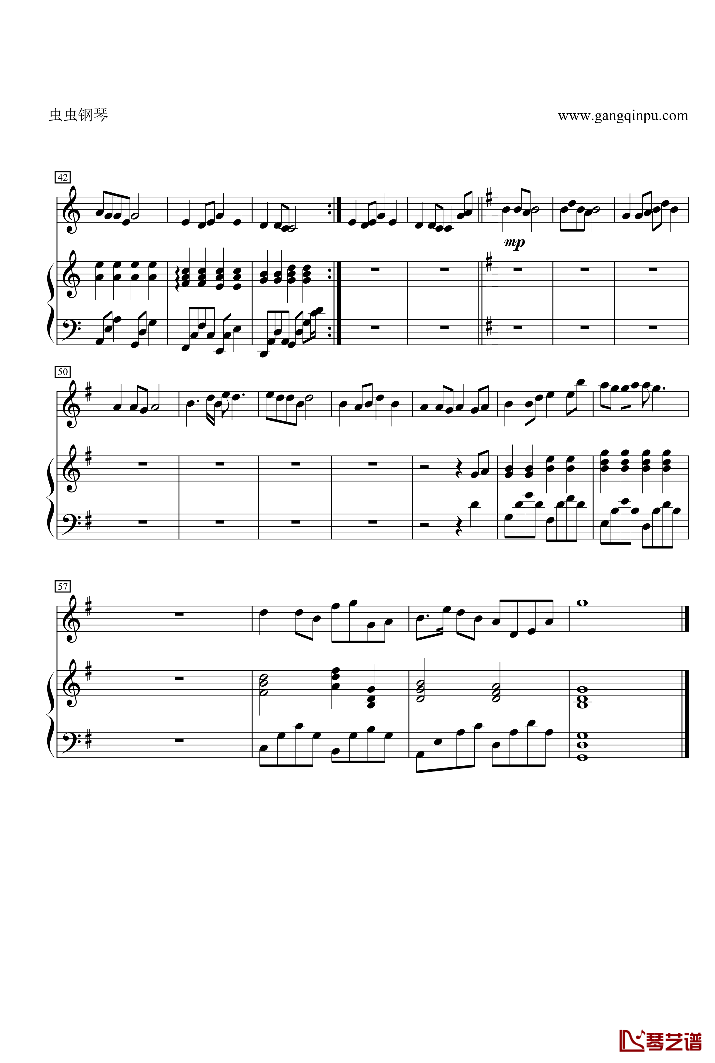 菊花台钢琴谱-二胡对话大提琴 钢琴 总谱-周杰伦4