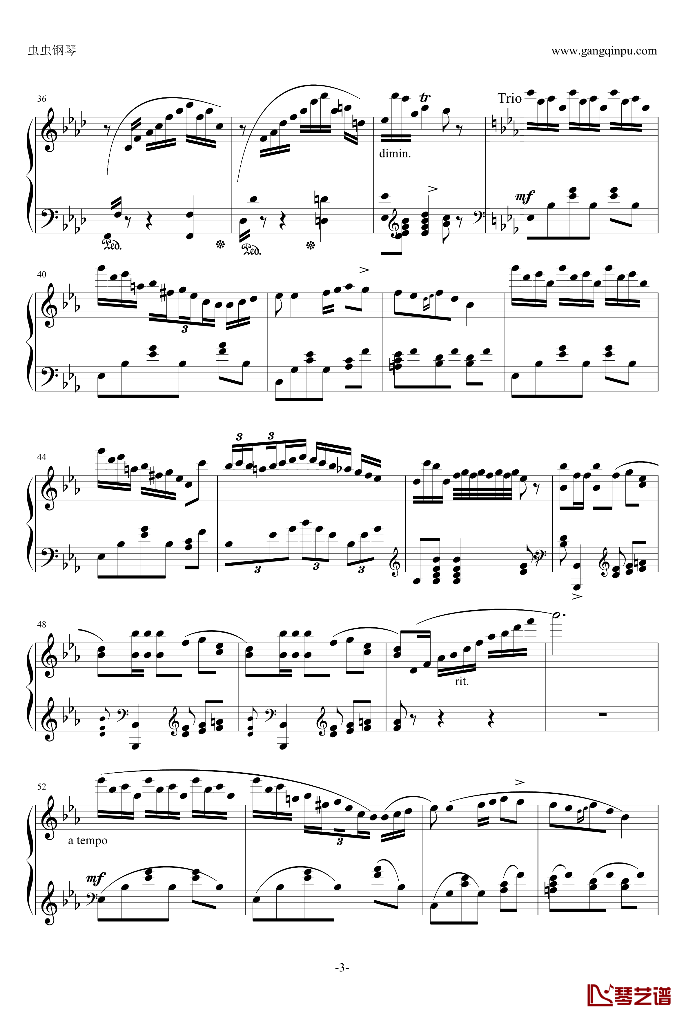 降A大调波兰舞曲钢琴谱-肖邦遗作-肖邦-chopin3