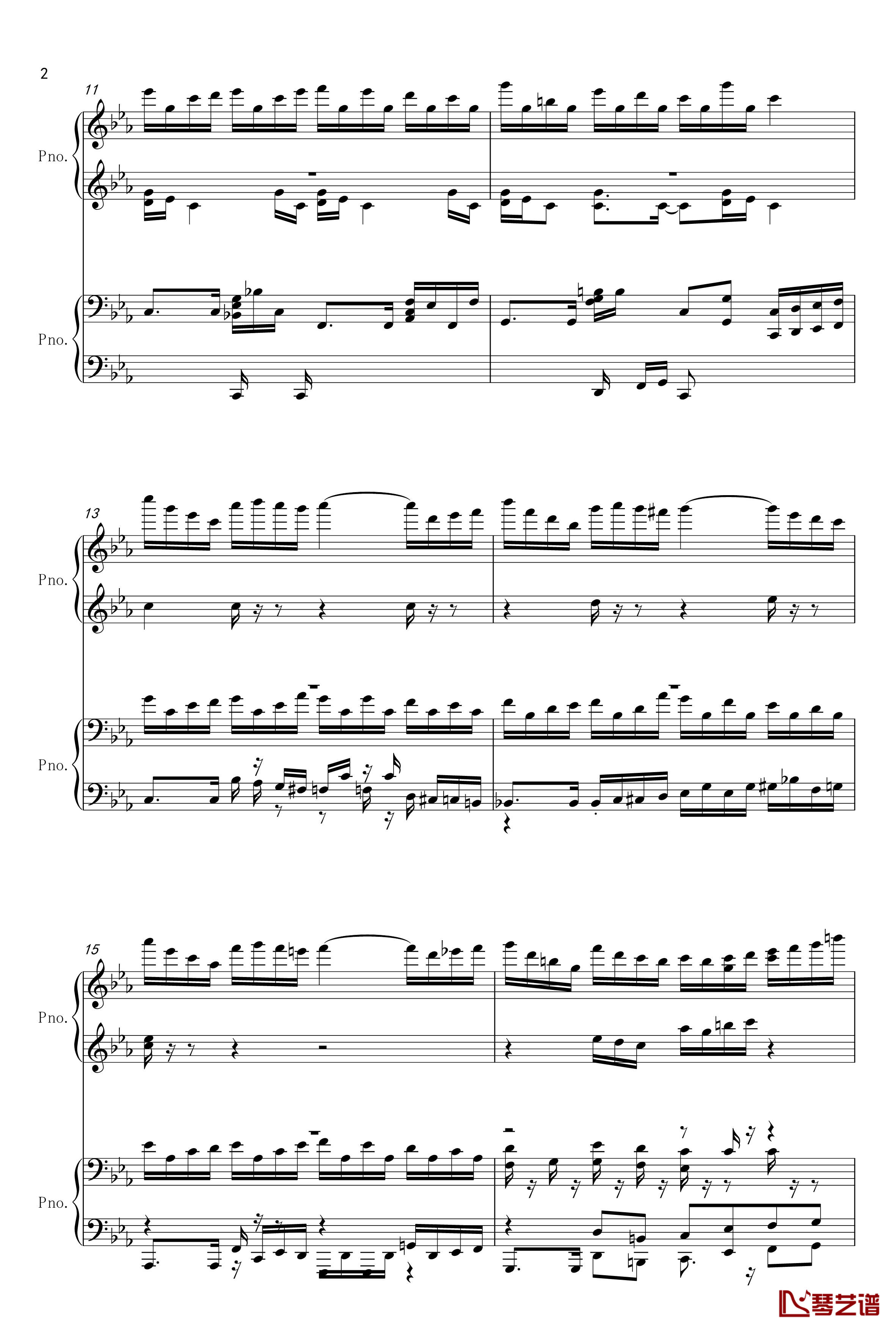 克罗地亚狂想曲-四手联弹钢琴谱-单钢琴-马克西姆-Maksim·Mrvica2