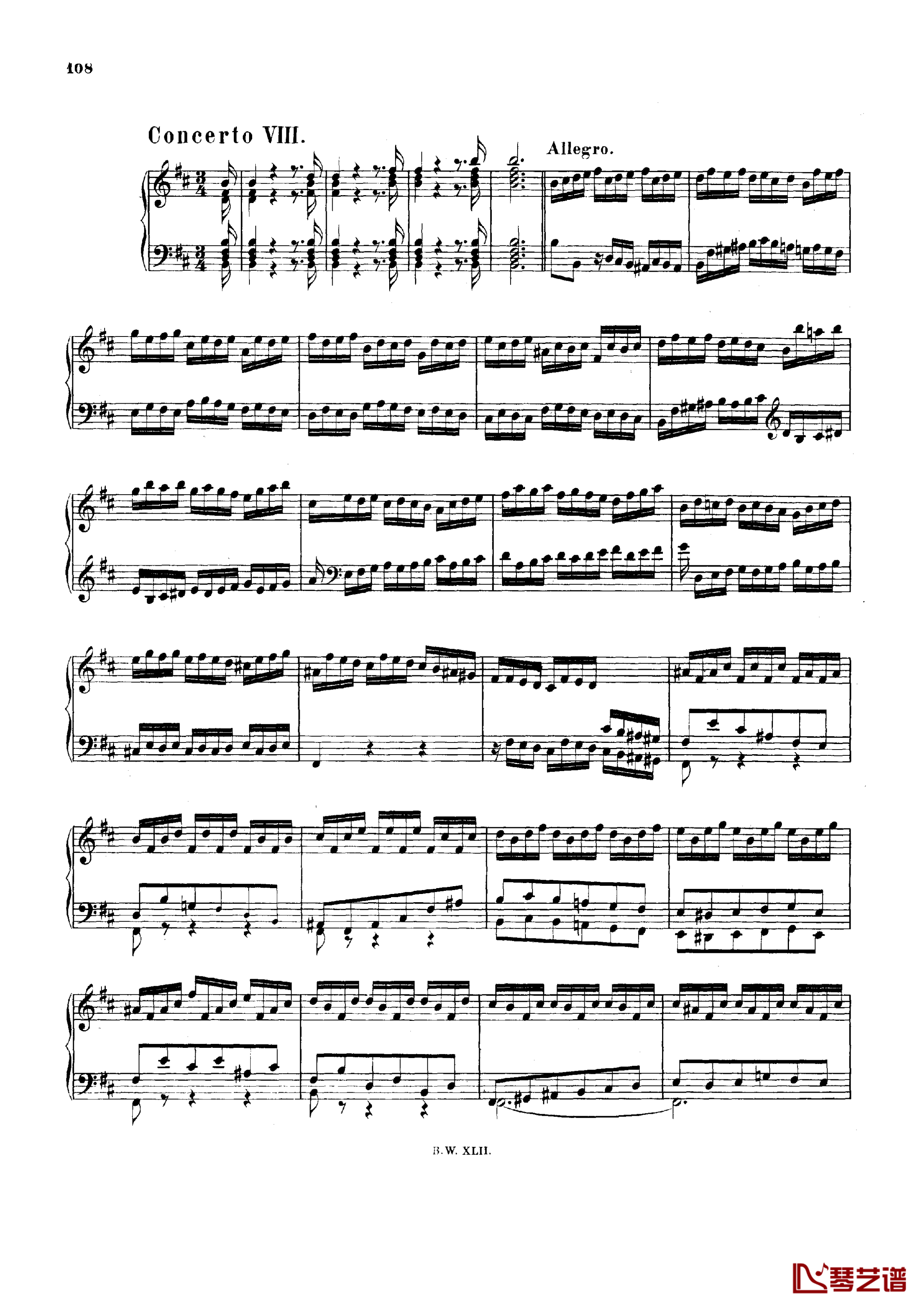 降B小调协奏曲钢琴谱-巴赫1