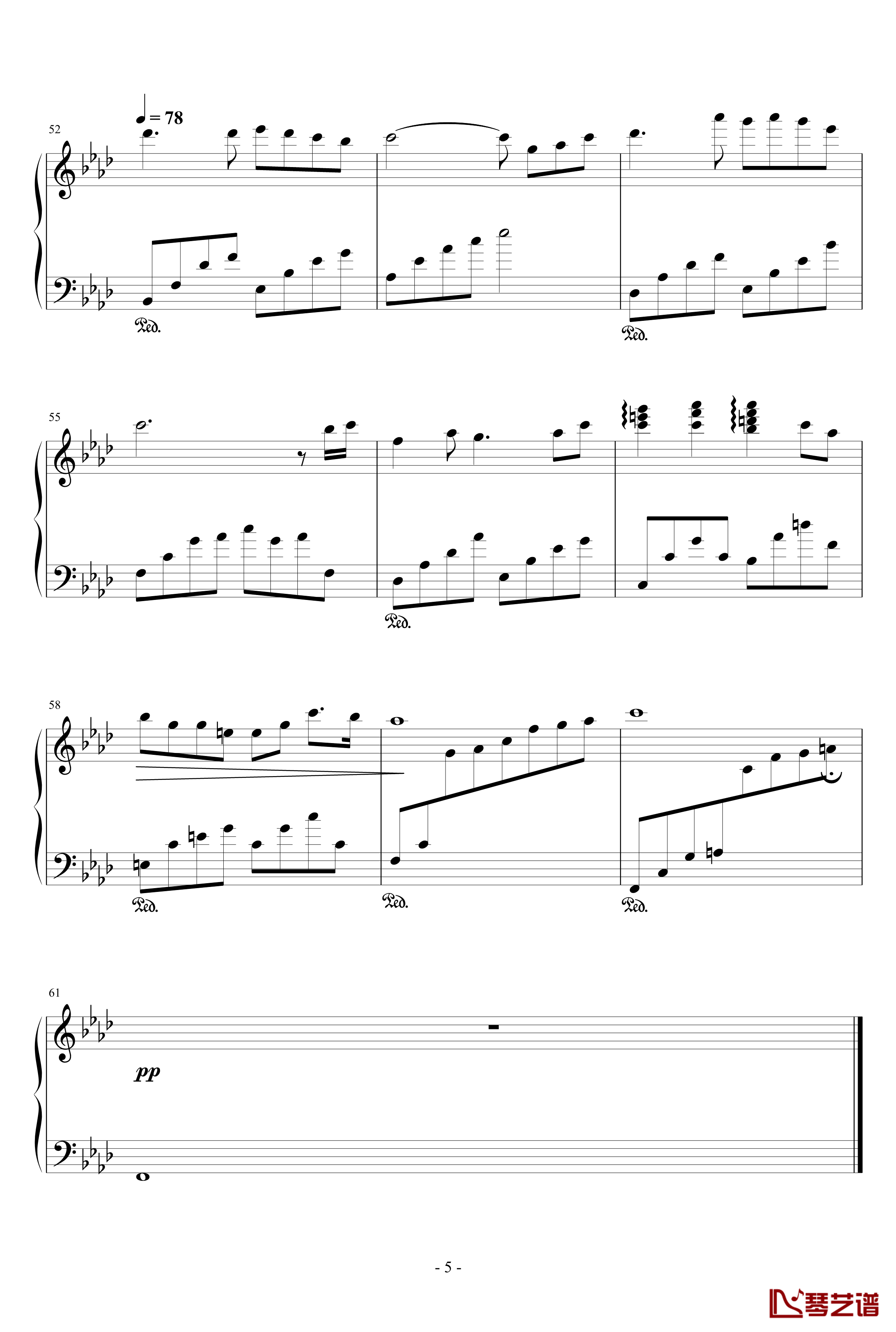 无题钢琴谱-天籁传声5