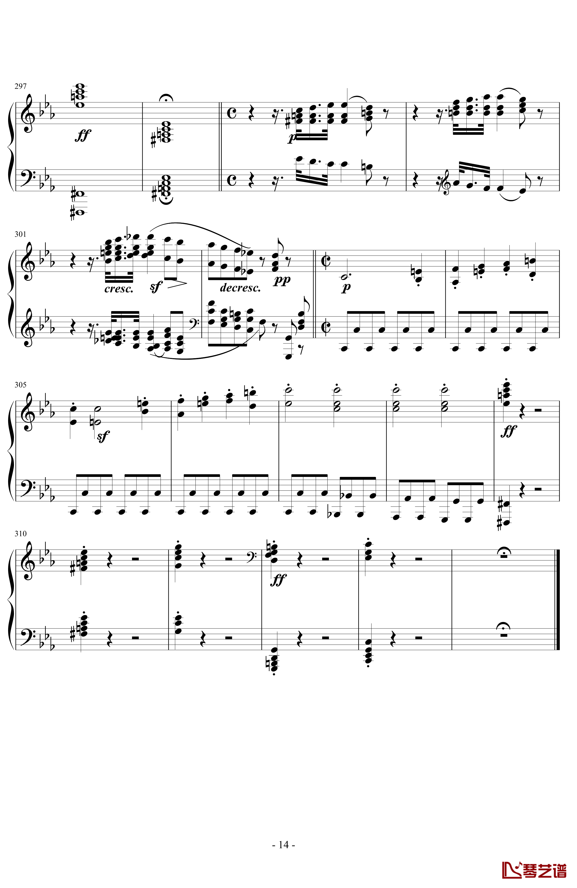 悲怆奏鸣曲第一乐章钢琴谱-贝多芬-beethoven14