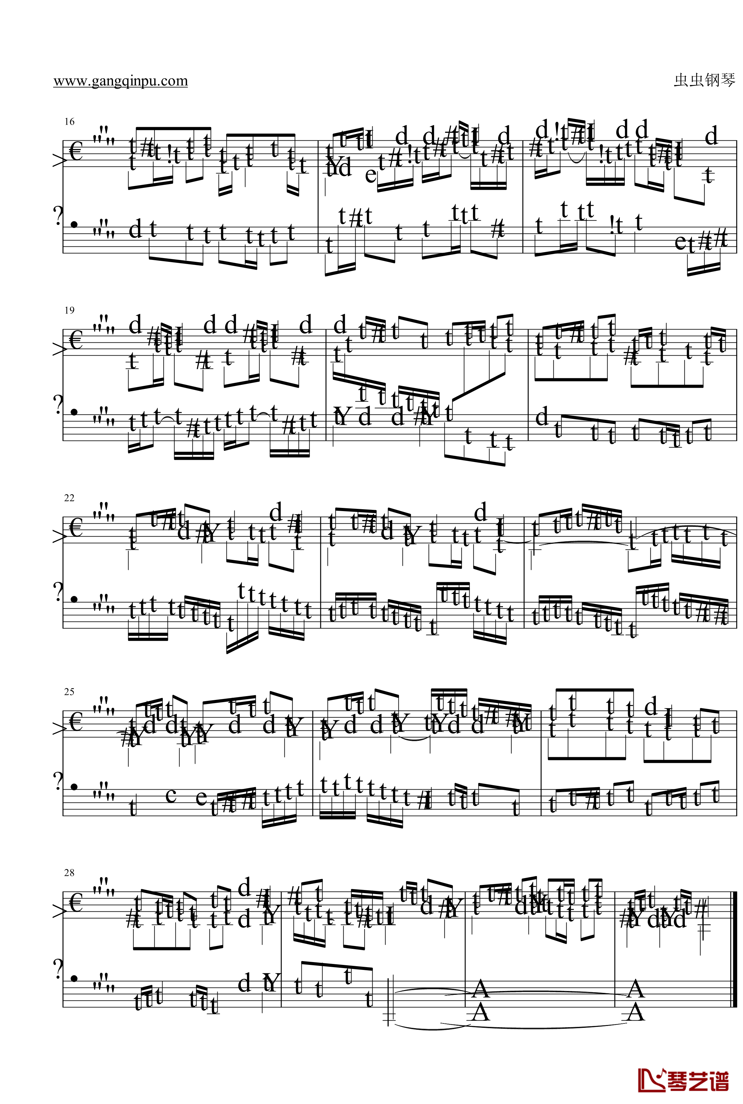 平均律BWV847赋格钢琴谱-巴赫-P.E.Bach2