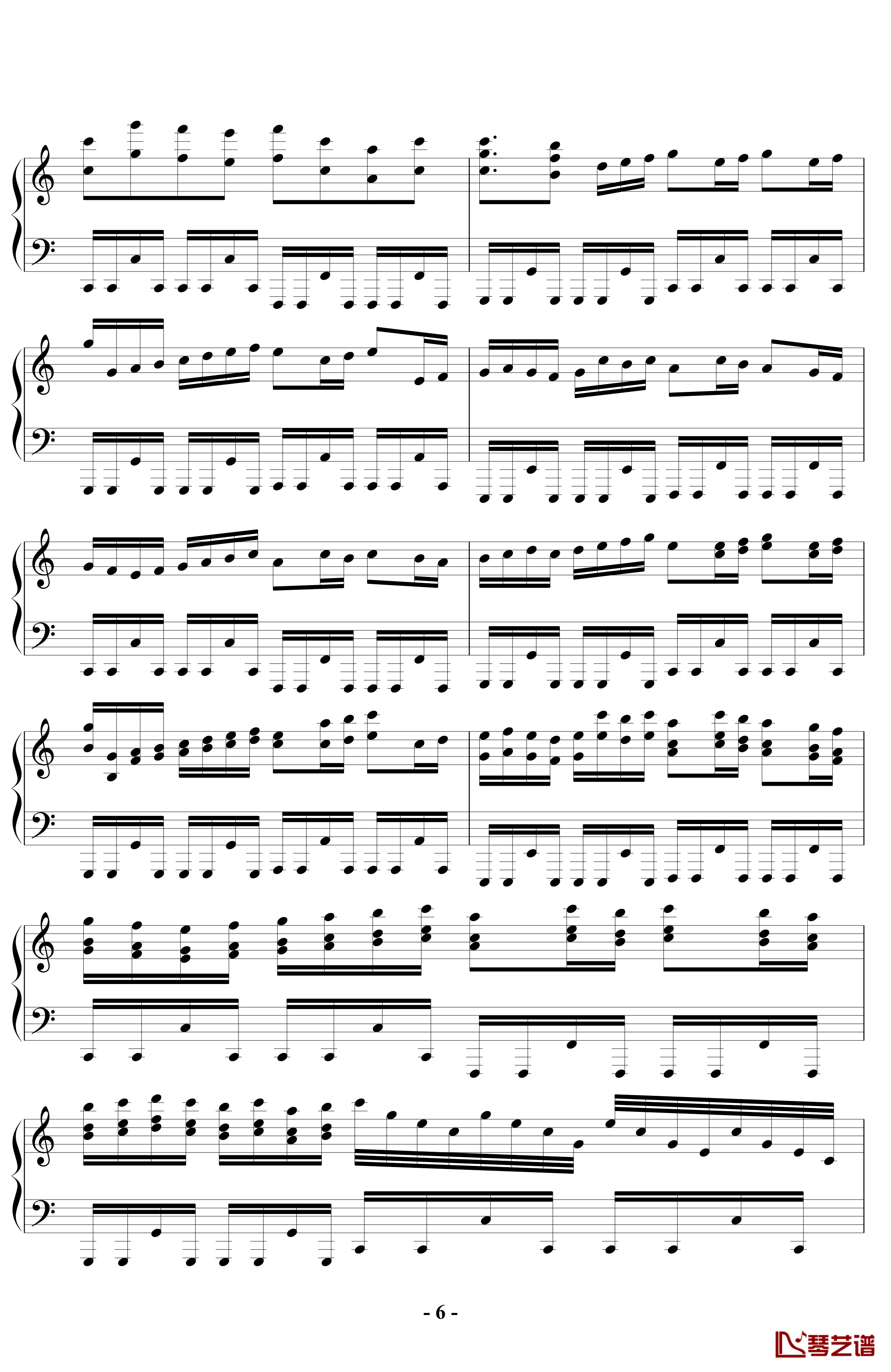 卡农钢琴谱-钢琴摇滚标准版-帕赫贝尔-Pachelbel6