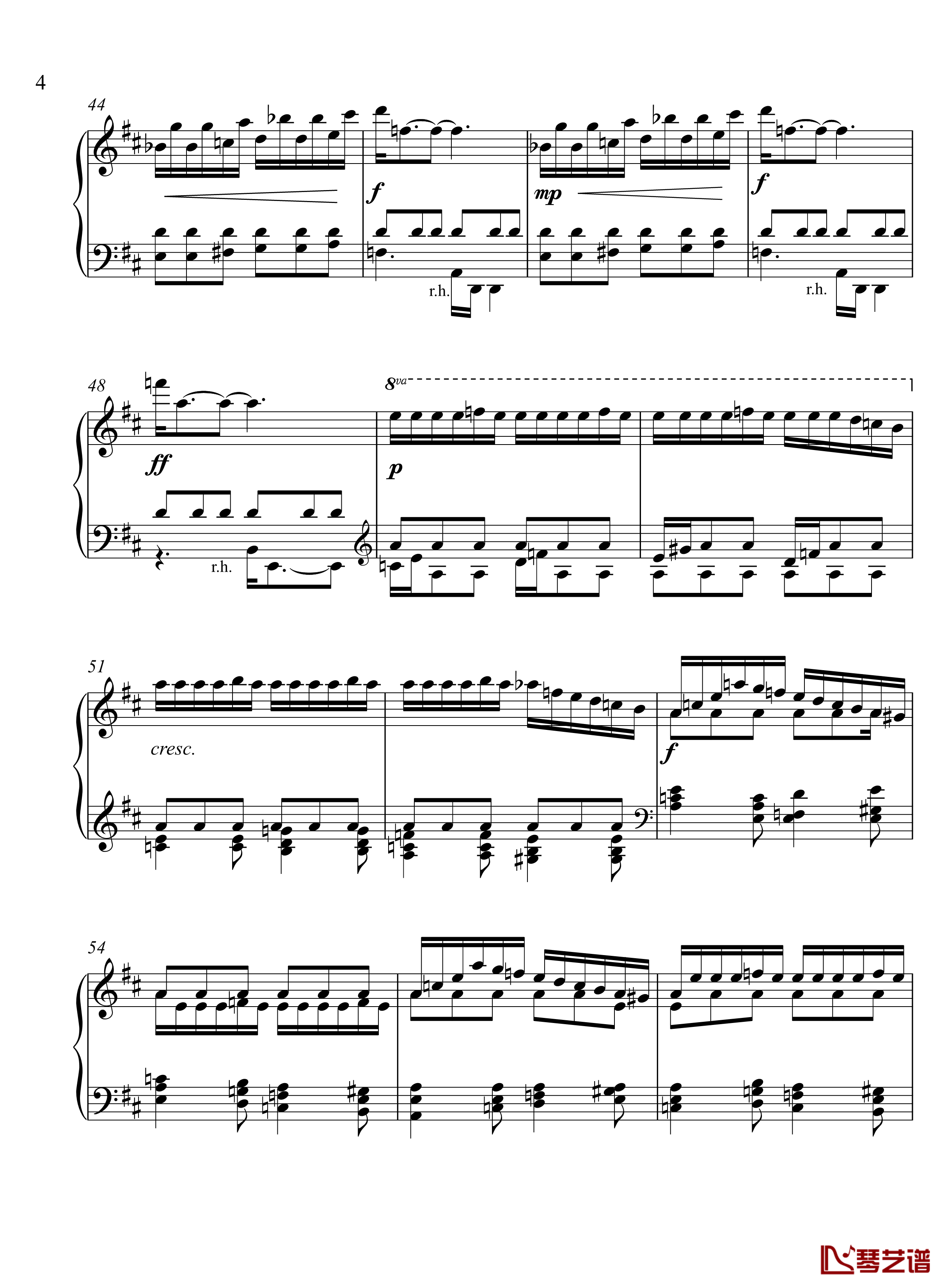 辛普森D大调第三练习曲钢琴谱-辛普森4