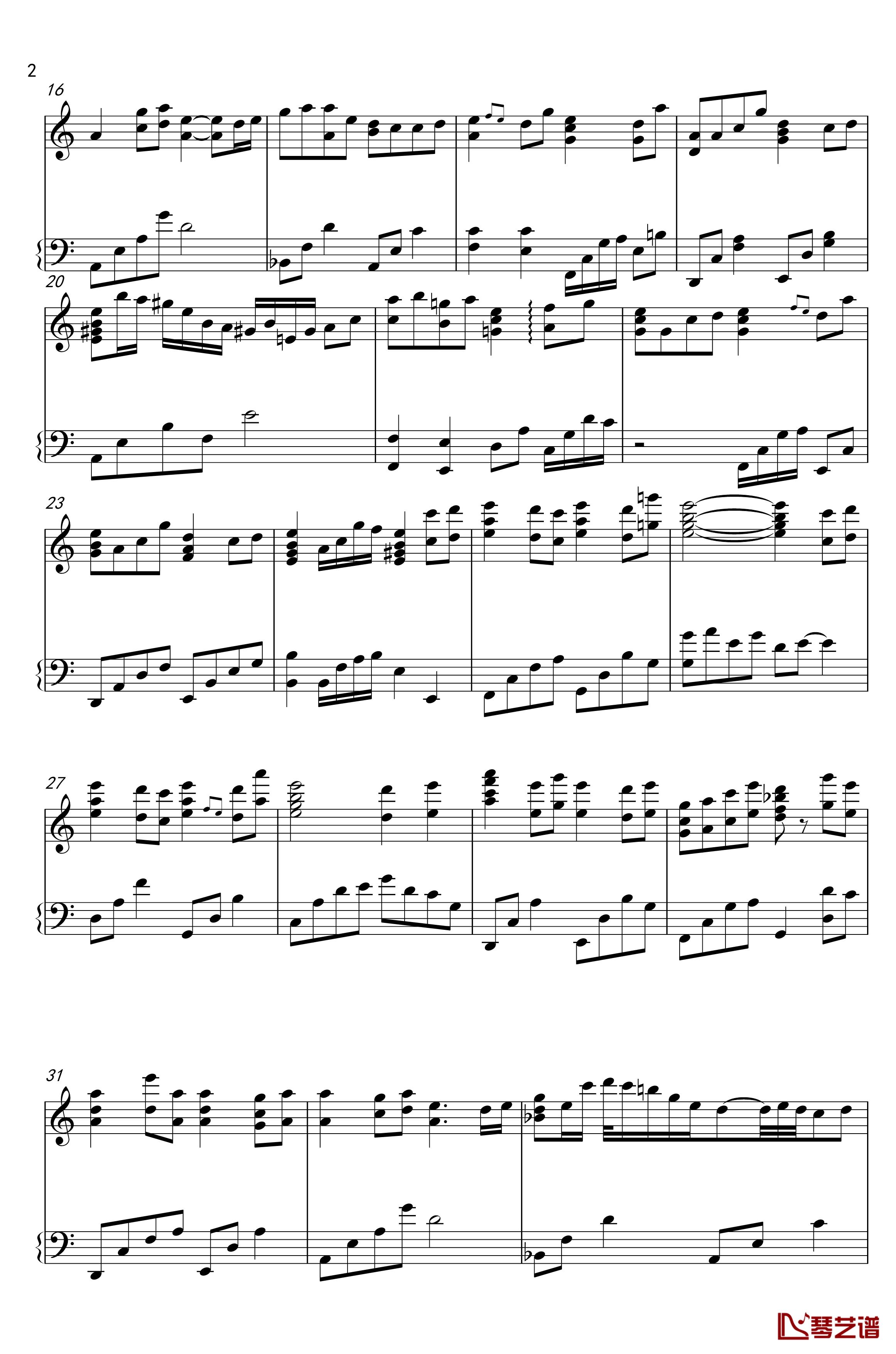 Loadstar钢琴谱简化版-M2U2