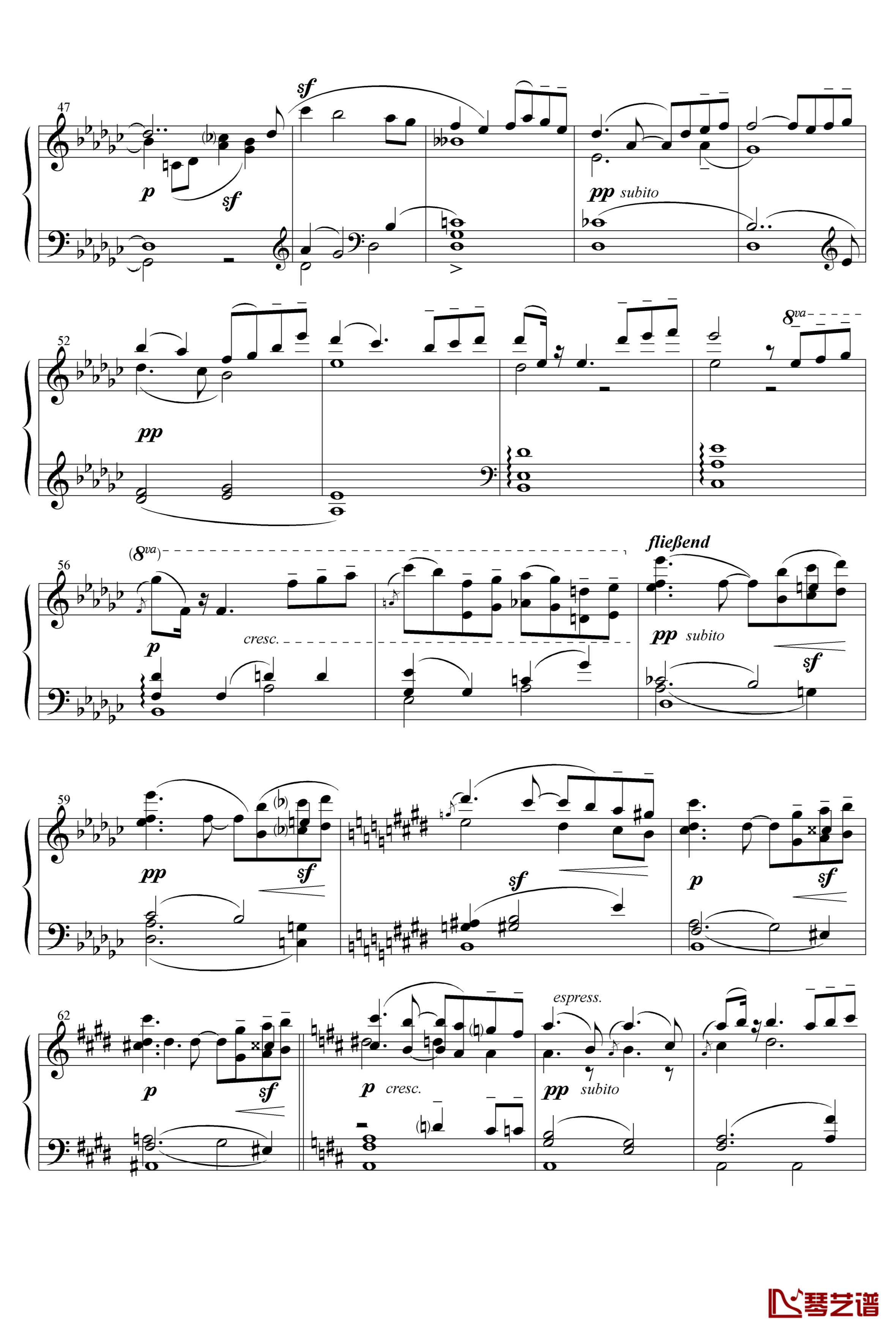 升c小调第五交响曲钢琴谱-第四乐章-小柔板-马勒-Z.D.Lin4