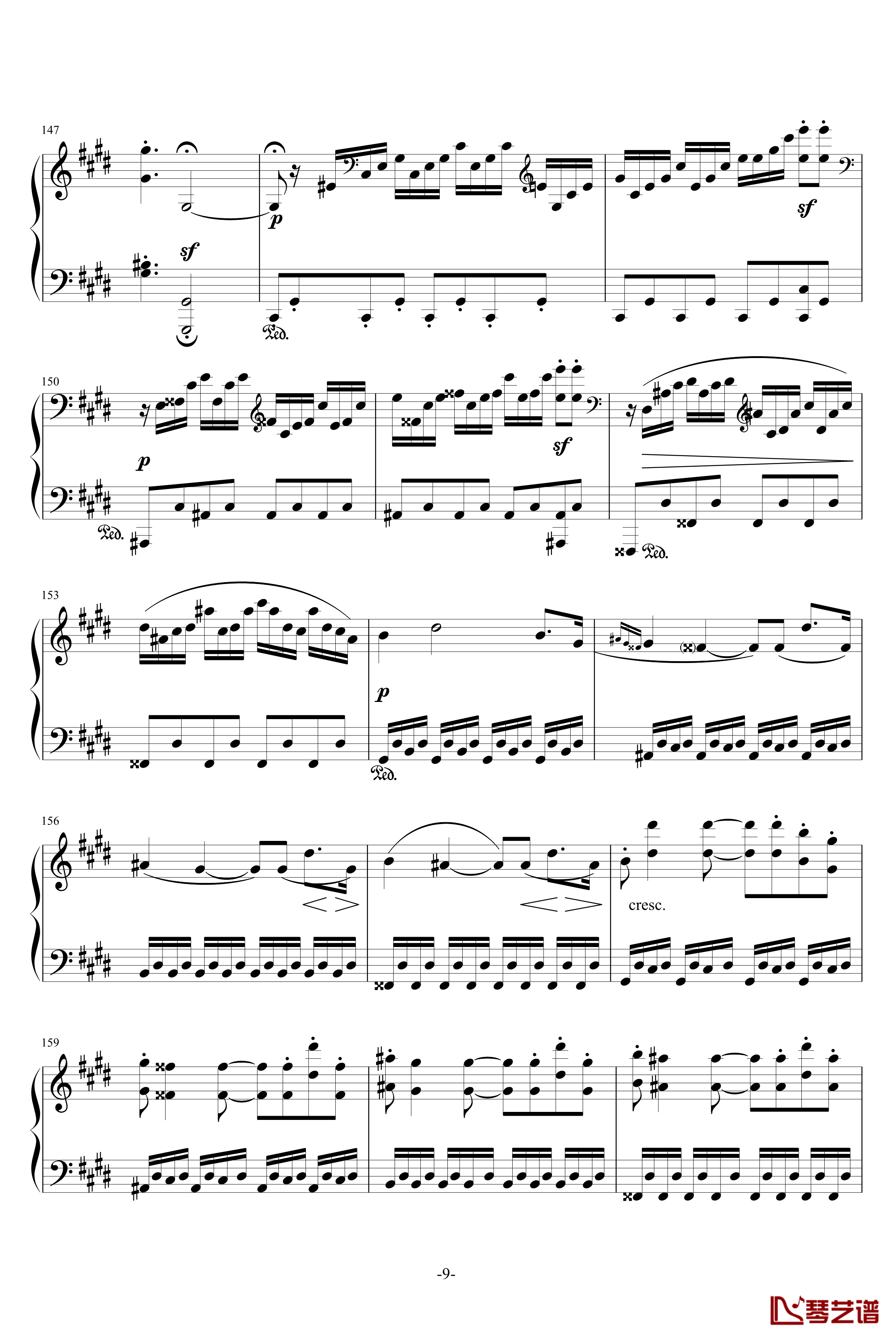 月光奏鸣曲钢琴谱-1，2，3乐章-贝多芬-beethoven9